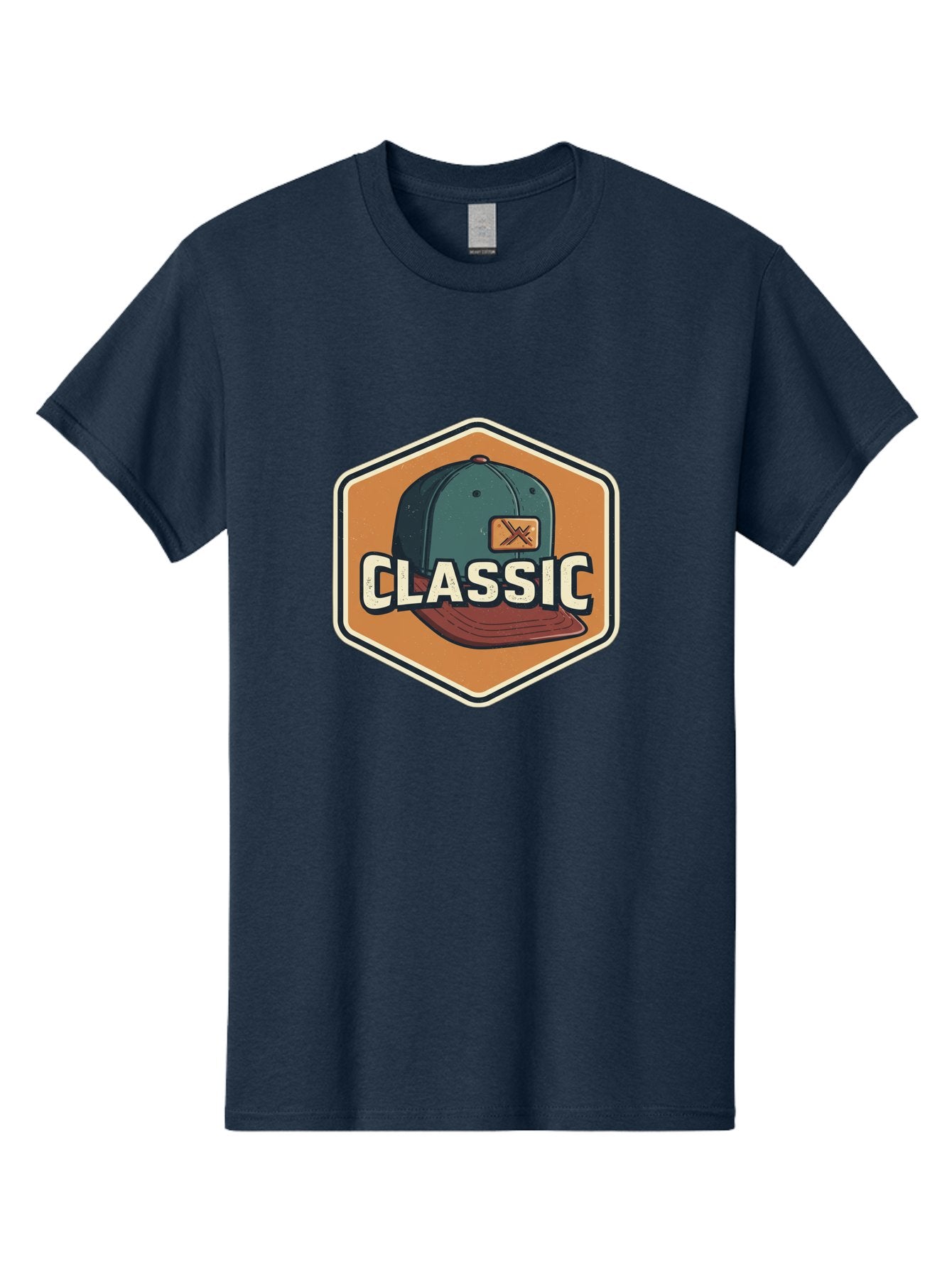 Classic Men'S Graphic Tee, 100% Cotton, Comfortable Casual Summer Wear, Machine Washable, Baseball Cap, Classic Style, Vintage Fashion, Retro Clothing, Casual Wear, Hat Logo, Apparel Branding, Nostalgic Design Bac860 6