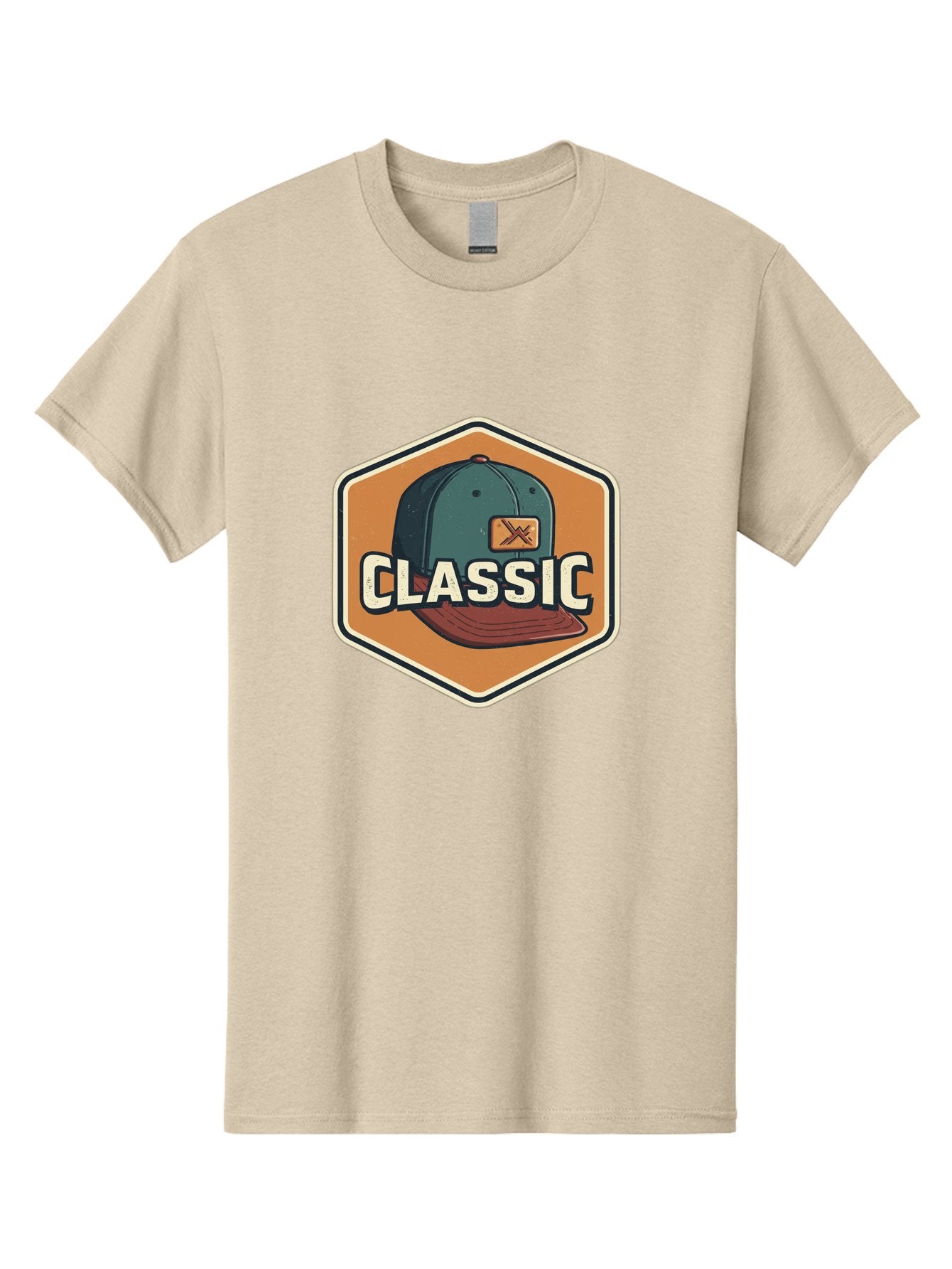 Classic Men'S Graphic Tee, 100% Cotton, Comfortable Casual Summer Wear, Machine Washable, Baseball Cap, Classic Style, Vintage Fashion, Retro Clothing, Casual Wear, Hat Logo, Apparel Branding, Nostalgic Design Bac860 12