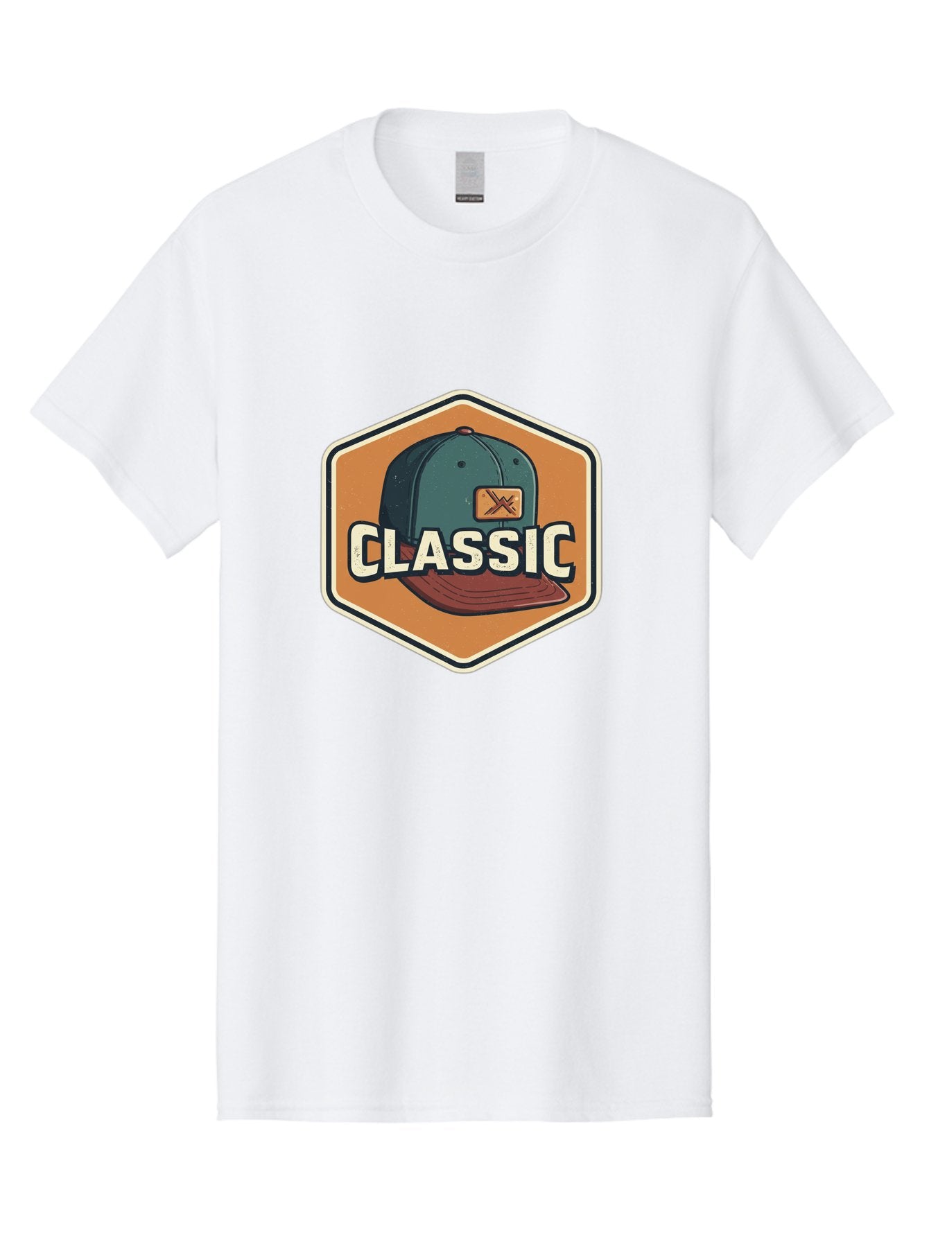 Classic Men'S Graphic Tee, 100% Cotton, Comfortable Casual Summer Wear, Machine Washable, Baseball Cap, Classic Style, Vintage Fashion, Retro Clothing, Casual Wear, Hat Logo, Apparel Branding, Nostalgic Design Bac860 5
