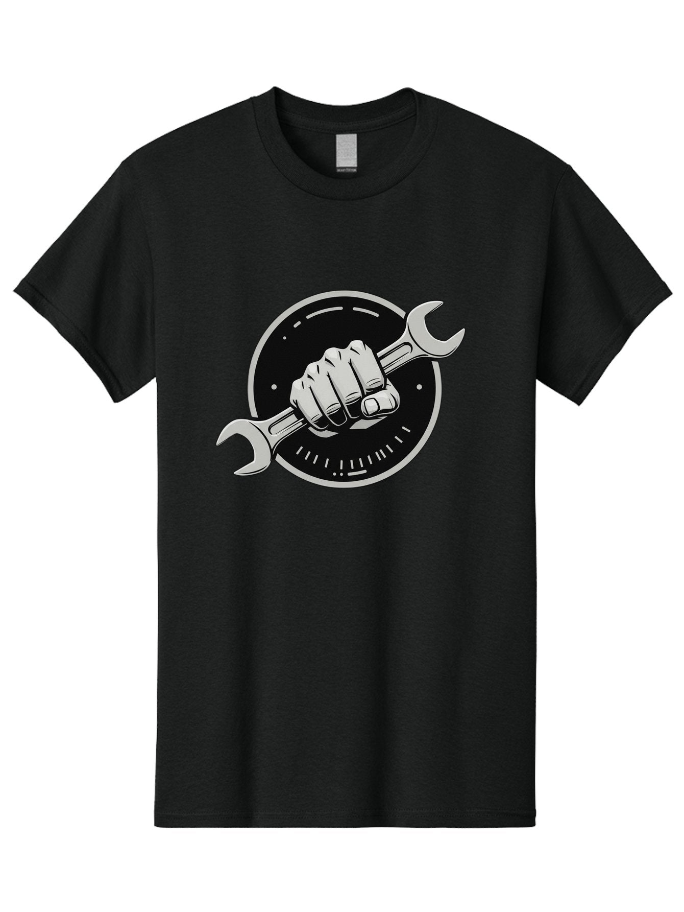 Clenched-Fist-Wrench Men'S Graphic Tee, 100% Cotton, Comfortable Casual Summer Wear, Machine Washable, Hand Holding Wrench, Fist With Spanner, Mechanic Symbol, Repair Logo, Diy Emblem, Tool Icon, Maintenance Graphics, Handyman Sign Bac862 15