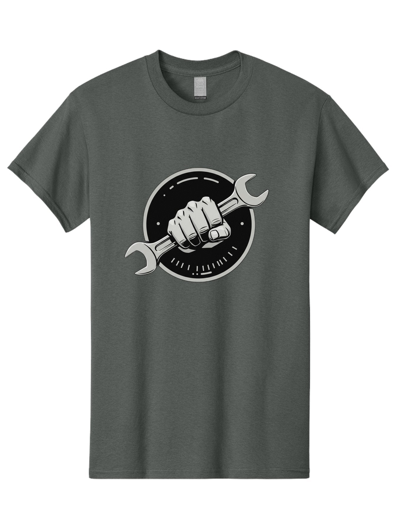 Clenched-Fist-Wrench Men'S Graphic Tee, 100% Cotton, Comfortable Casual Summer Wear, Machine Washable, Hand Holding Wrench, Fist With Spanner, Mechanic Symbol, Repair Logo, Diy Emblem, Tool Icon, Maintenance Graphics, Handyman Sign Bac862 4