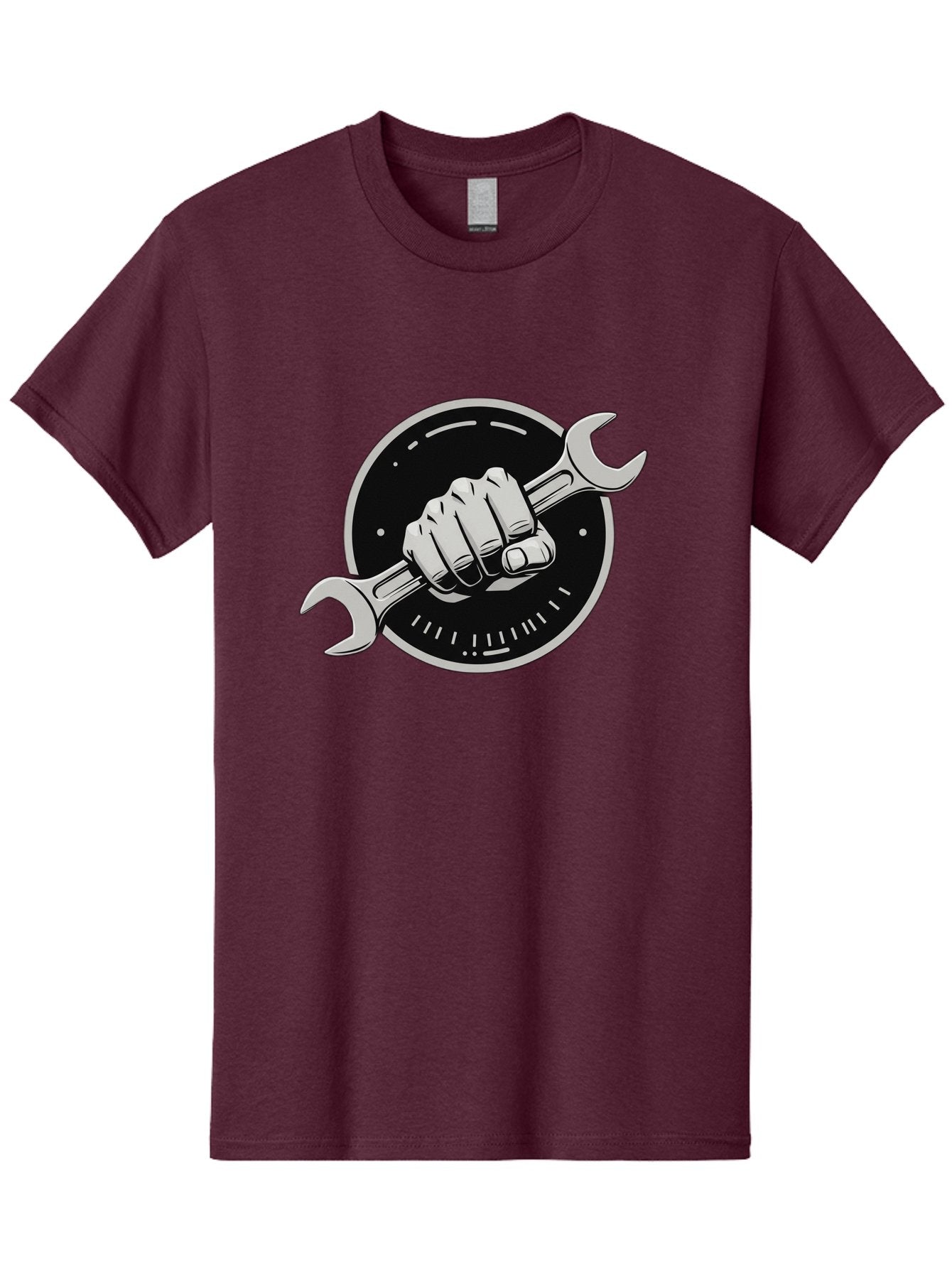 Clenched-Fist-Wrench Men'S Graphic Tee, 100% Cotton, Comfortable Casual Summer Wear, Machine Washable, Hand Holding Wrench, Fist With Spanner, Mechanic Symbol, Repair Logo, Diy Emblem, Tool Icon, Maintenance Graphics, Handyman Sign Bac862 14
