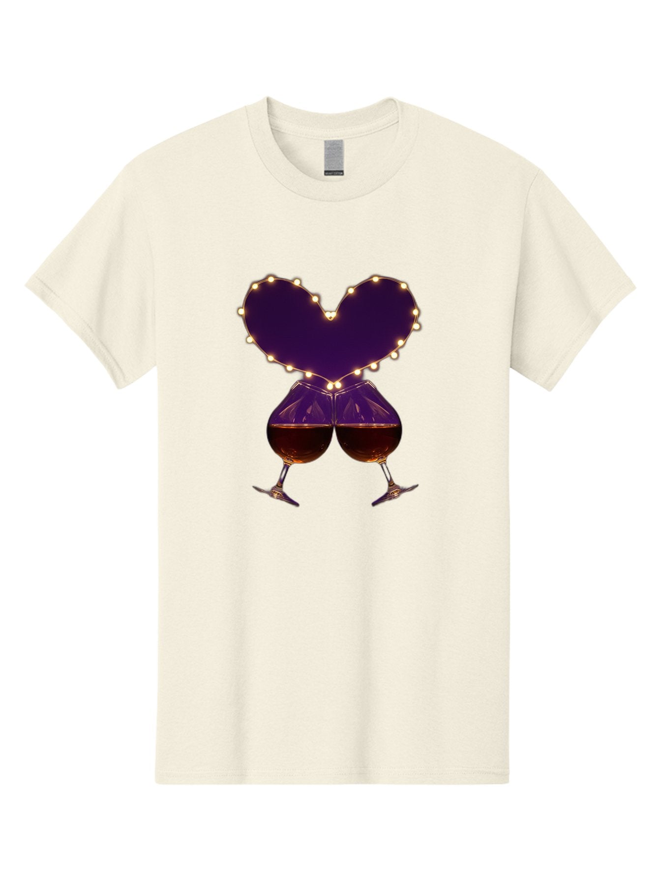 Clinking-Wine-Glasses-Heart Men'S Graphic Tee, 100% Cotton, Comfortable Casual Summer Wear, Machine Washable, Wine Glasses Cheers, Romantic Evening, Couple'S Night, Love Is In The Air, Sharing A Drink, Togetherness, Valentine'S Day Gift, Bac863 5