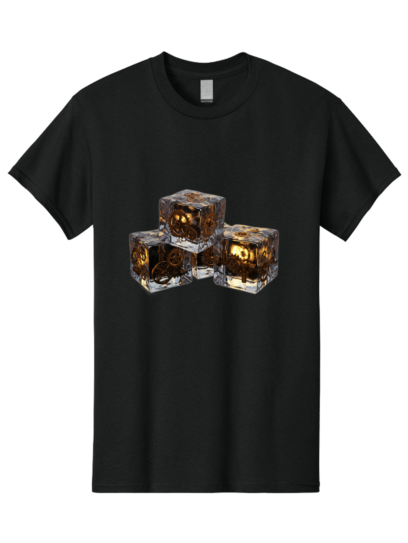 Clockwork-Dice Men'S Graphic Tee, 100% Cotton, Comfortable Casual Summer Wear, Machine Washable, Transparent Dice, Mechanical Gears, Clockwork Mechanisms, Intricate Details, Golden Accents, Modern Gaming Accessories, Tabletop Gaming, Rpg Dice Bac865 8