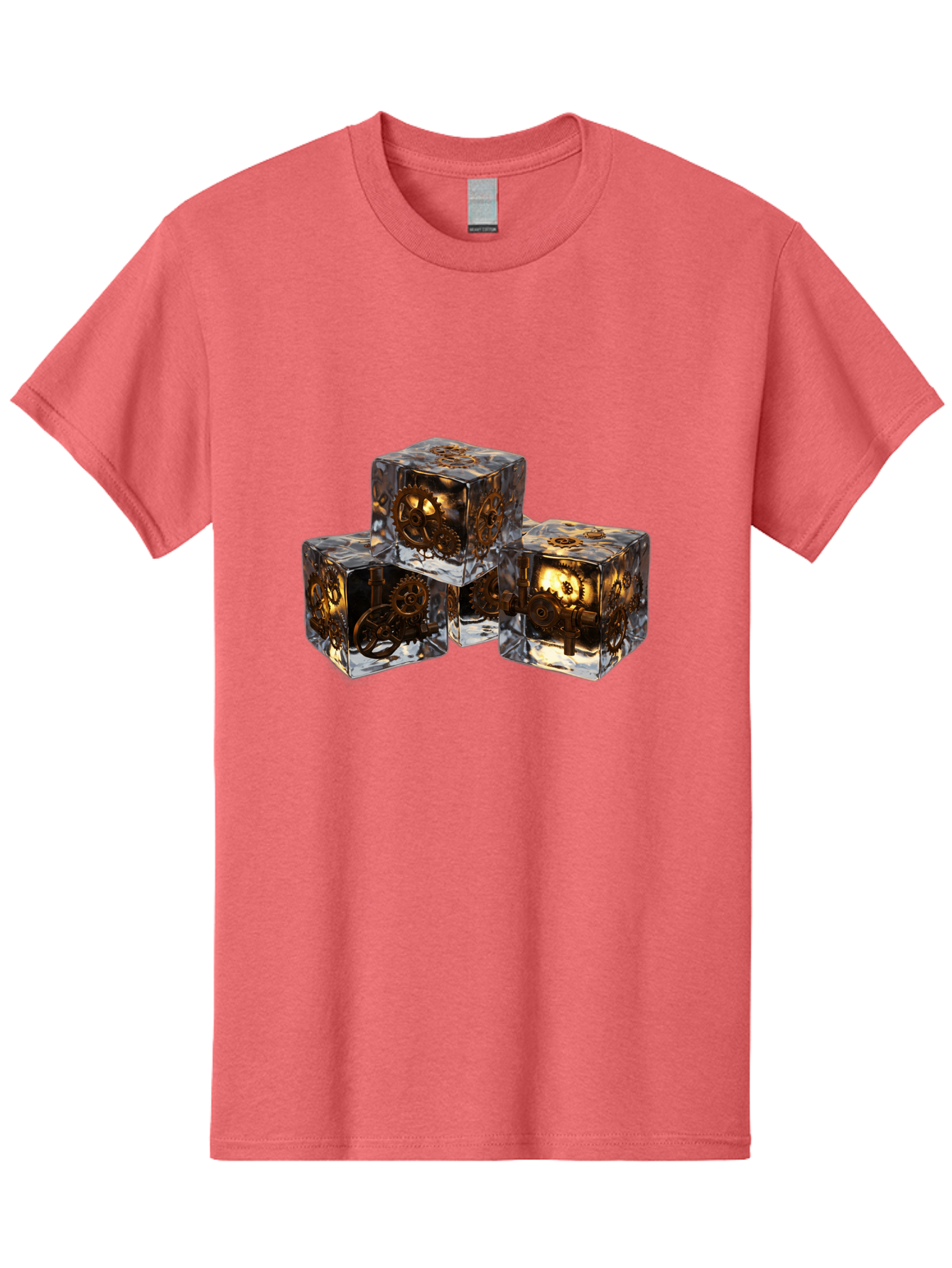 Clockwork-Dice Men'S Graphic Tee, 100% Cotton, Comfortable Casual Summer Wear, Machine Washable, Transparent Dice, Mechanical Gears, Clockwork Mechanisms, Intricate Details, Golden Accents, Modern Gaming Accessories, Tabletop Gaming, Rpg Dice Bac865 13