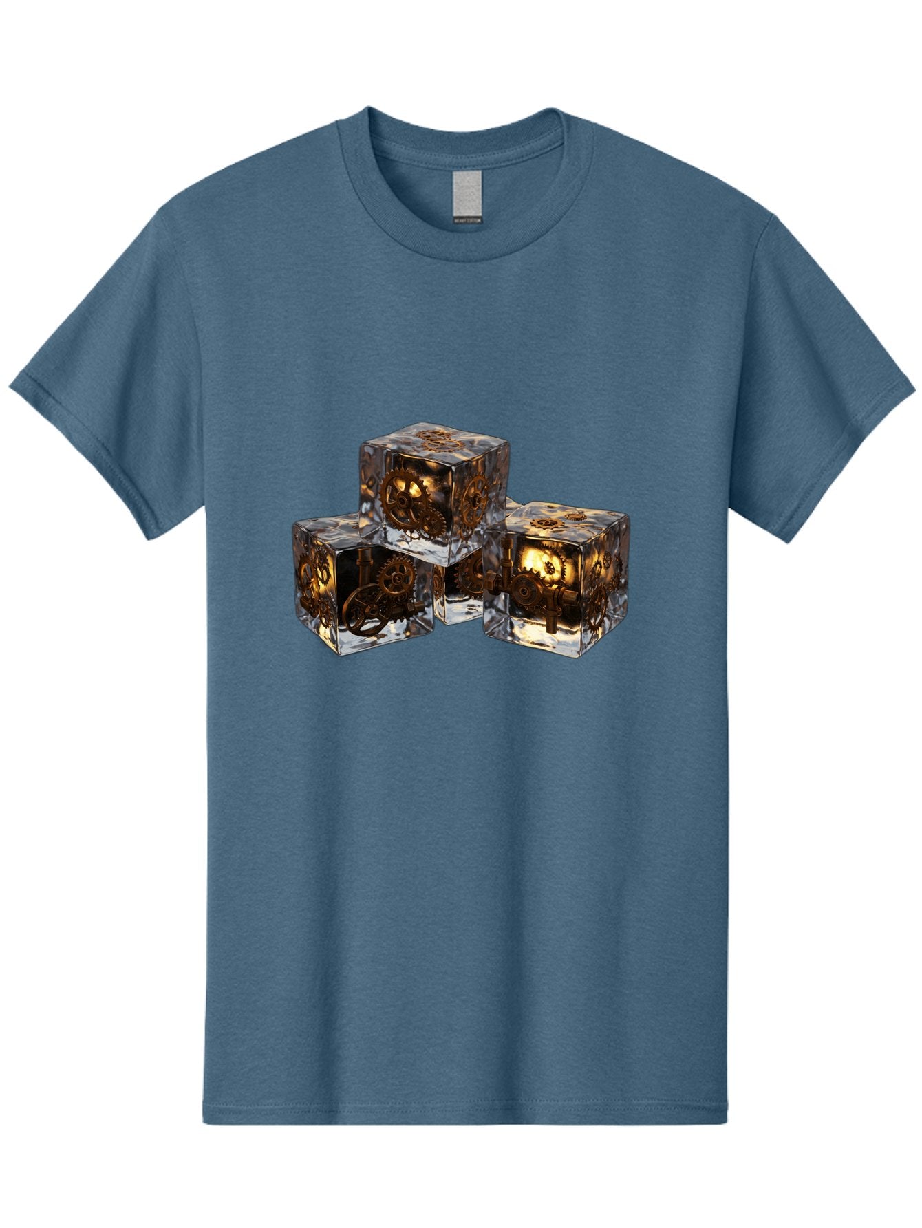 Clockwork-Dice Men'S Graphic Tee, 100% Cotton, Comfortable Casual Summer Wear, Machine Washable, Transparent Dice, Mechanical Gears, Clockwork Mechanisms, Intricate Details, Golden Accents, Modern Gaming Accessories, Tabletop Gaming, Rpg Dice Bac865 6