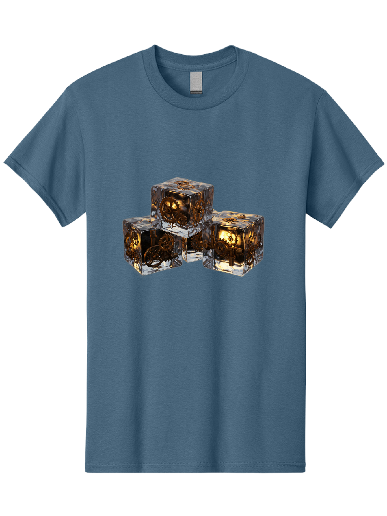 Clockwork-Dice Men'S Graphic Tee, 100% Cotton, Comfortable Casual Summer Wear, Machine Washable, Transparent Dice, Mechanical Gears, Clockwork Mechanisms, Intricate Details, Golden Accents, Modern Gaming Accessories, Tabletop Gaming, Rpg Dice Bac865 7