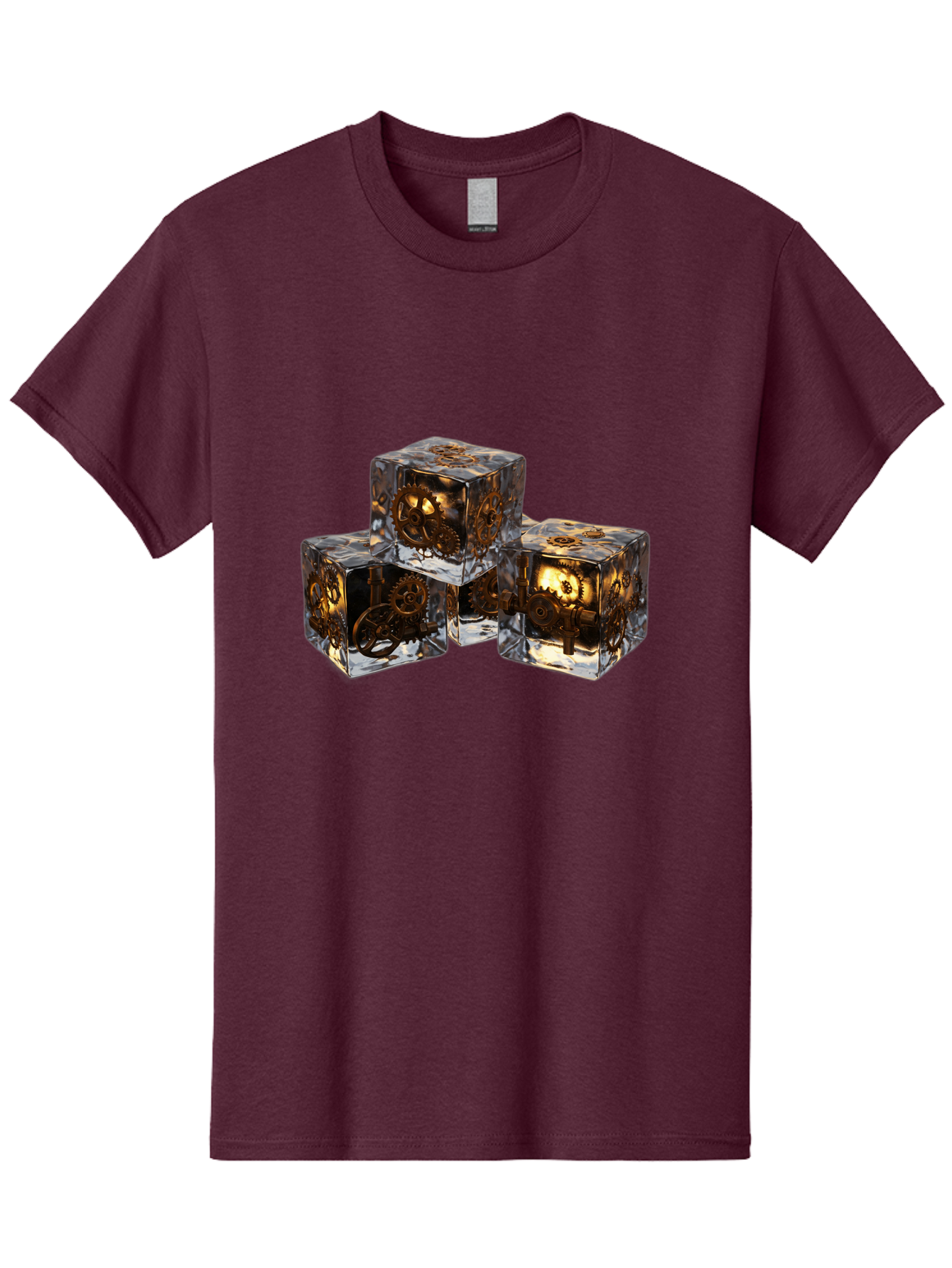 Clockwork-Dice Men'S Graphic Tee, 100% Cotton, Comfortable Casual Summer Wear, Machine Washable, Transparent Dice, Mechanical Gears, Clockwork Mechanisms, Intricate Details, Golden Accents, Modern Gaming Accessories, Tabletop Gaming, Rpg Dice Bac865 11
