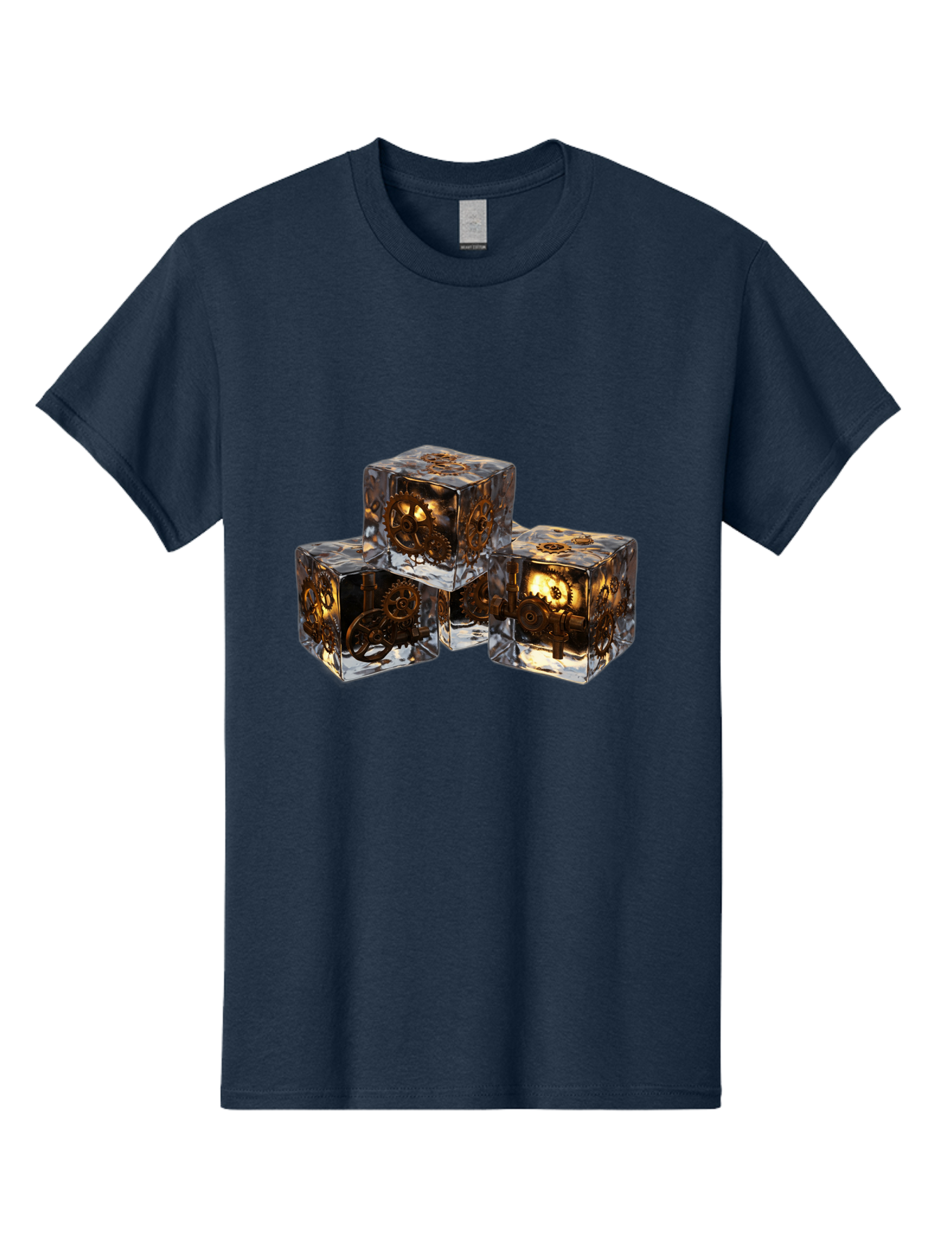Clockwork-Dice Men'S Graphic Tee, 100% Cotton, Comfortable Casual Summer Wear, Machine Washable, Transparent Dice, Mechanical Gears, Clockwork Mechanisms, Intricate Details, Golden Accents, Modern Gaming Accessories, Tabletop Gaming, Rpg Dice Bac865 4