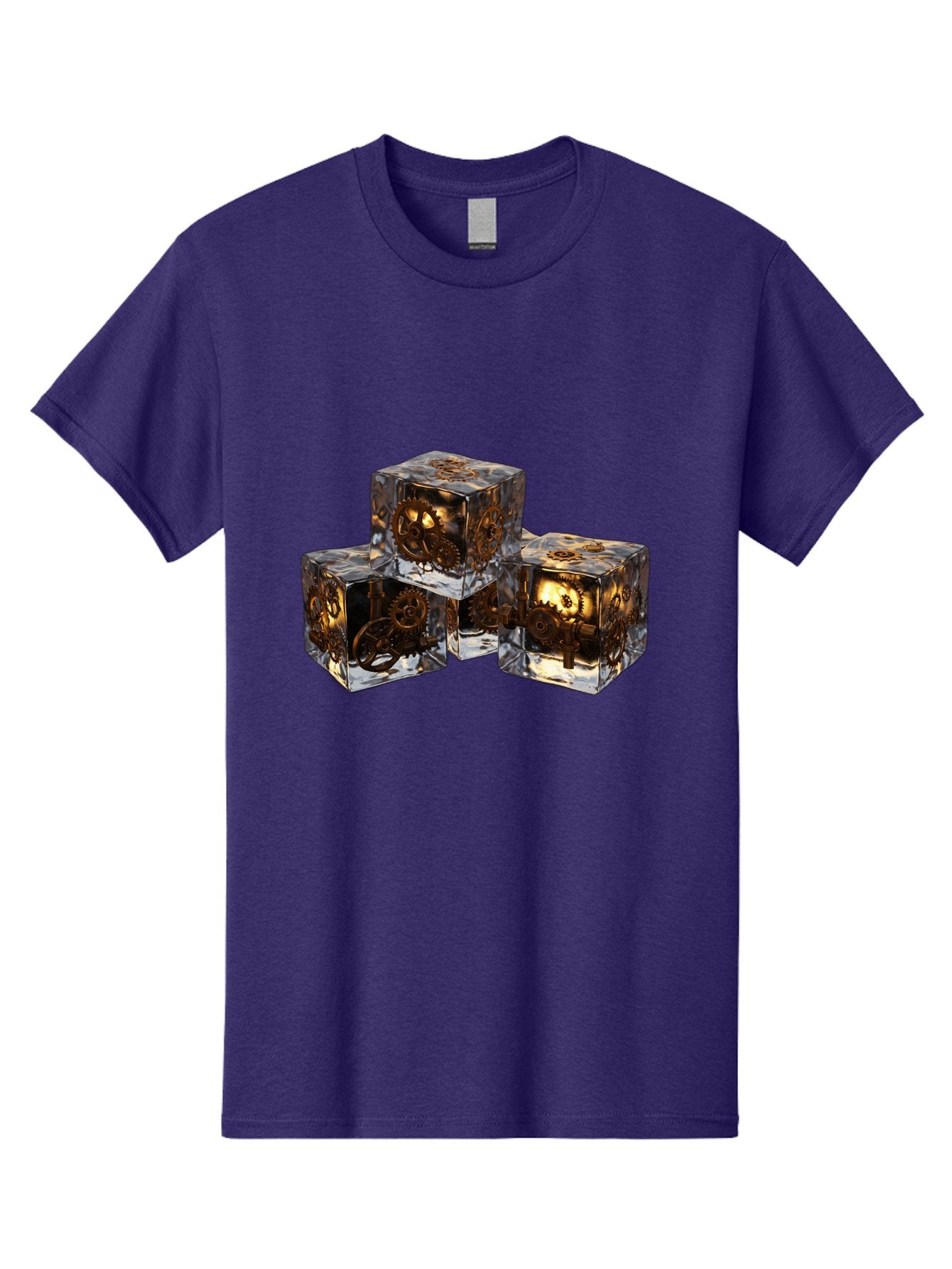 Clockwork-Dice Men'S Graphic Tee, 100% Cotton, Comfortable Casual Summer Wear, Machine Washable, Transparent Dice, Mechanical Gears, Clockwork Mechanisms, Intricate Details, Golden Accents, Modern Gaming Accessories, Tabletop Gaming, Rpg Dice Bac865 4