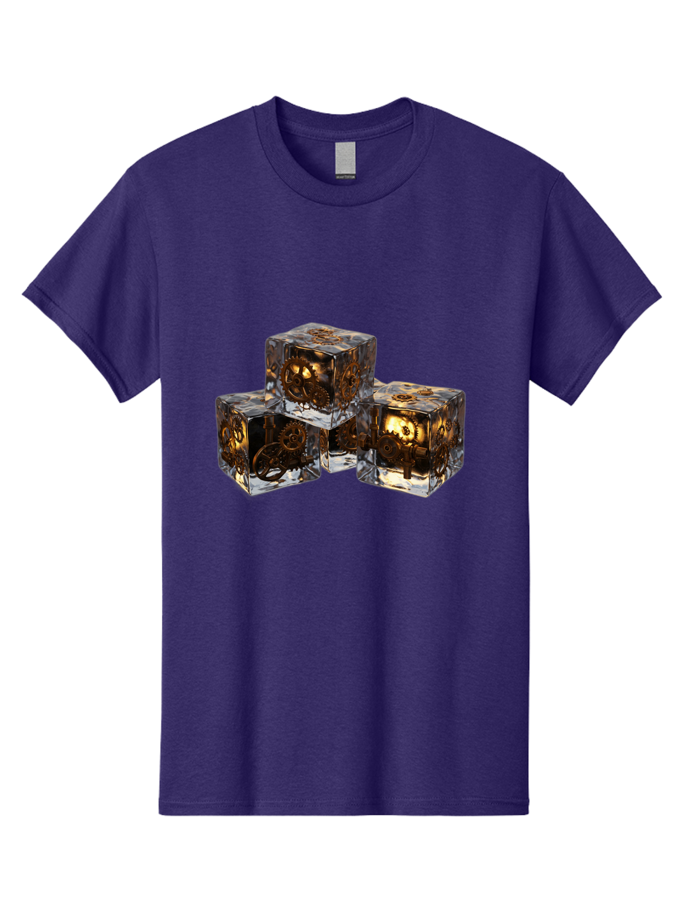 Clockwork-Dice Men'S Graphic Tee, 100% Cotton, Comfortable Casual Summer Wear, Machine Washable, Transparent Dice, Mechanical Gears, Clockwork Mechanisms, Intricate Details, Golden Accents, Modern Gaming Accessories, Tabletop Gaming, Rpg Dice Bac865 12