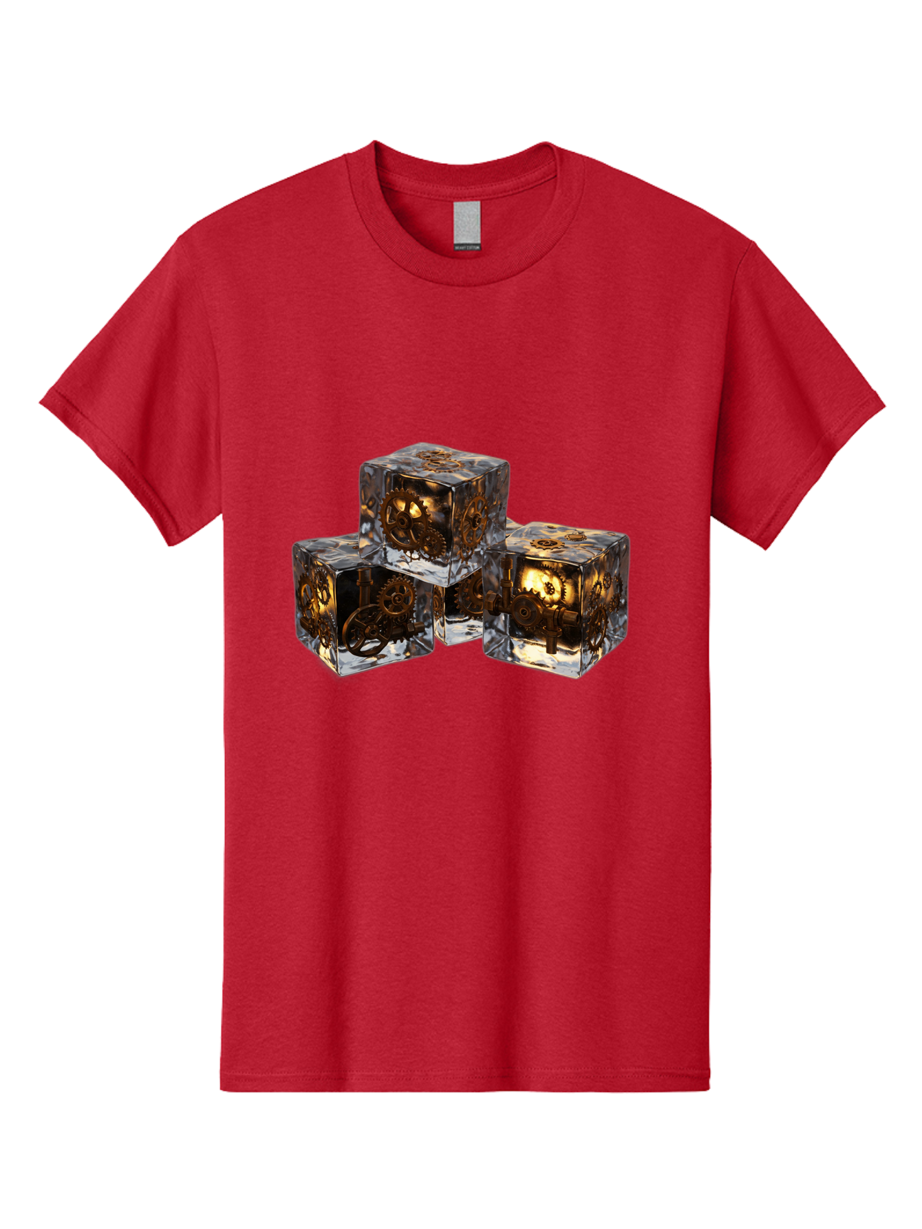 Clockwork-Dice Men'S Graphic Tee, 100% Cotton, Comfortable Casual Summer Wear, Machine Washable, Transparent Dice, Mechanical Gears, Clockwork Mechanisms, Intricate Details, Golden Accents, Modern Gaming Accessories, Tabletop Gaming, Rpg Dice Bac865 15