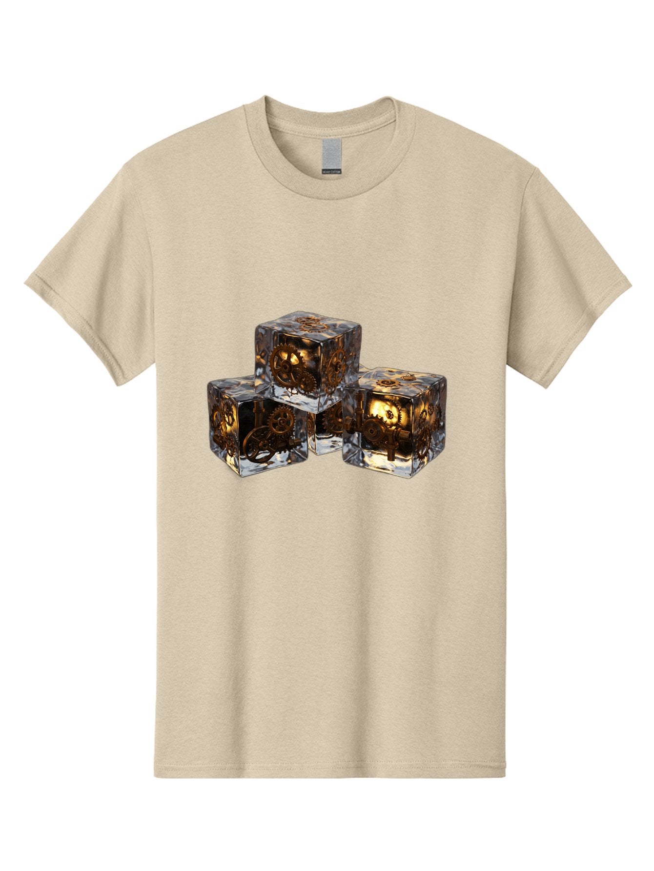 Clockwork-Dice Men'S Graphic Tee, 100% Cotton, Comfortable Casual Summer Wear, Machine Washable, Transparent Dice, Mechanical Gears, Clockwork Mechanisms, Intricate Details, Golden Accents, Modern Gaming Accessories, Tabletop Gaming, Rpg Dice Bac865 14
