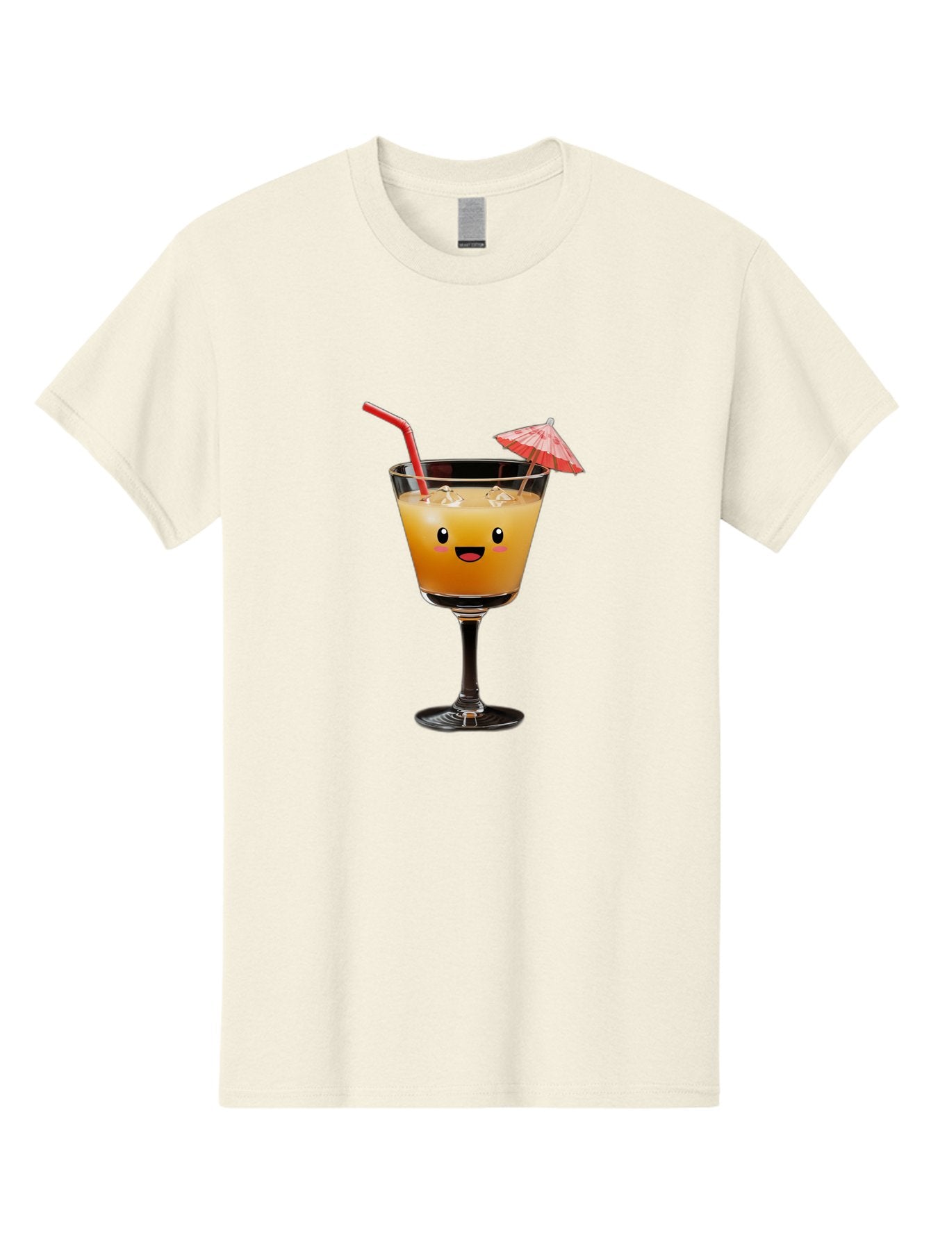 Cocktail-Glass-3 Men'S Graphic Tee, 100% Cotton, Comfortable Casual Summer Wear, Machine Washable, Cocktail Glass, Smiling Face, Orange Drink, Red Straw, Red Umbrella, Funny Character, Cartoon Style, Refreshing Beverage, Summer Drink Bac869 15