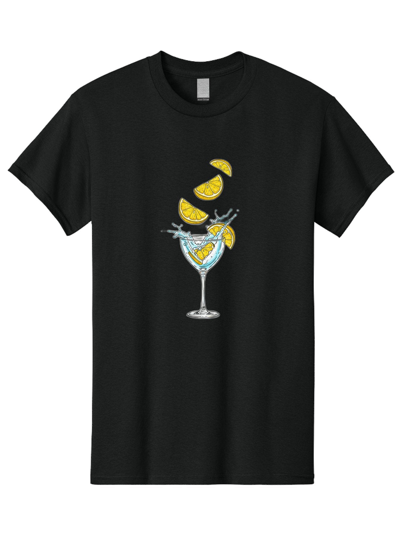 Cocktail-Glass-4 Men'S Graphic Tee, 100% Cotton, Comfortable Casual Summer Wear, Machine Washable, Cocktail, Refreshing Drink, Citrus, Orange Slices, Glass, Splashing, Citrus Juice, Summer Drink, Cocktail Glass Bac870 7
