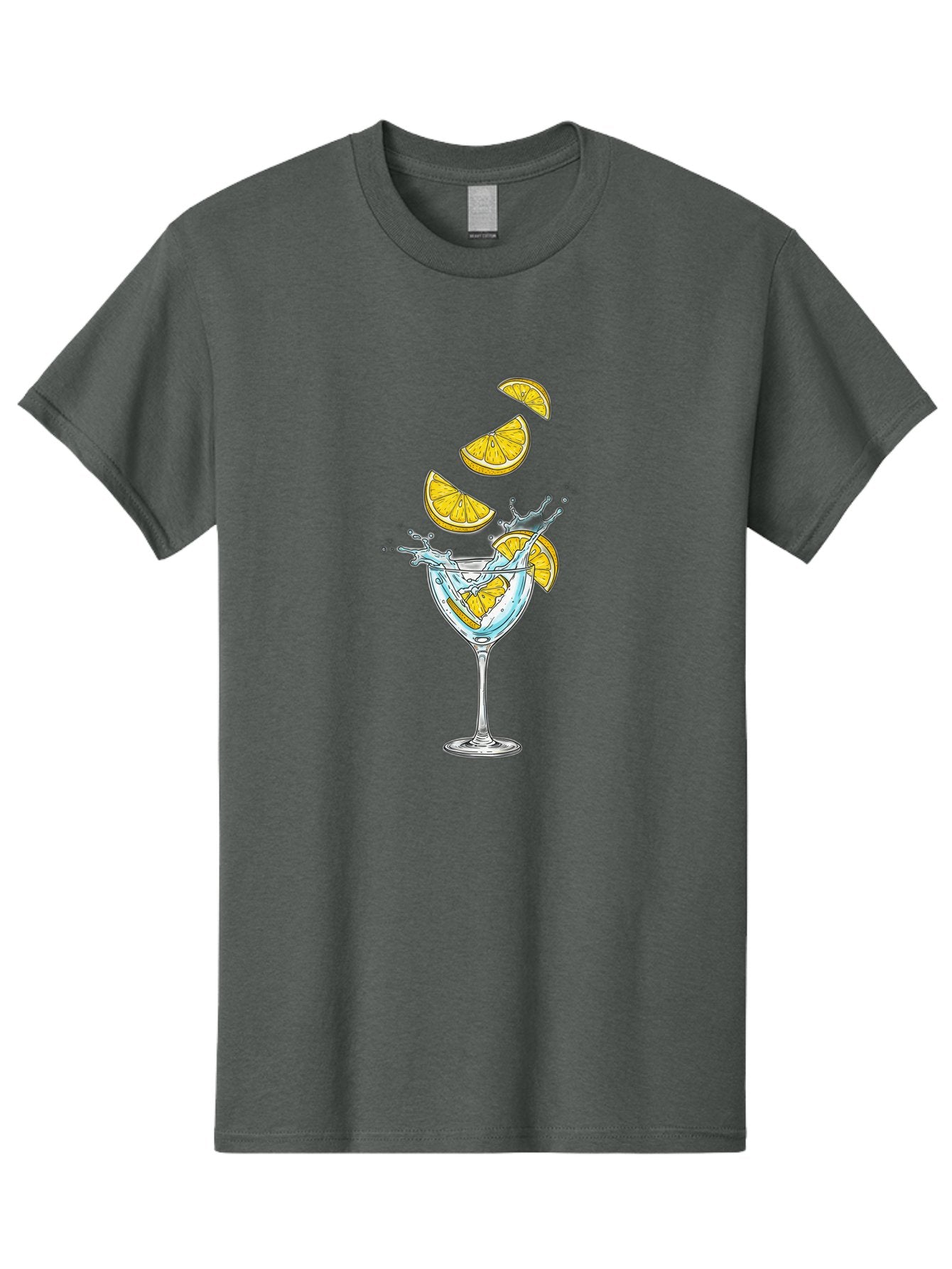 Cocktail-Glass-4 Men'S Graphic Tee, 100% Cotton, Comfortable Casual Summer Wear, Machine Washable, Cocktail, Refreshing Drink, Citrus, Orange Slices, Glass, Splashing, Citrus Juice, Summer Drink, Cocktail Glass Bac870 12