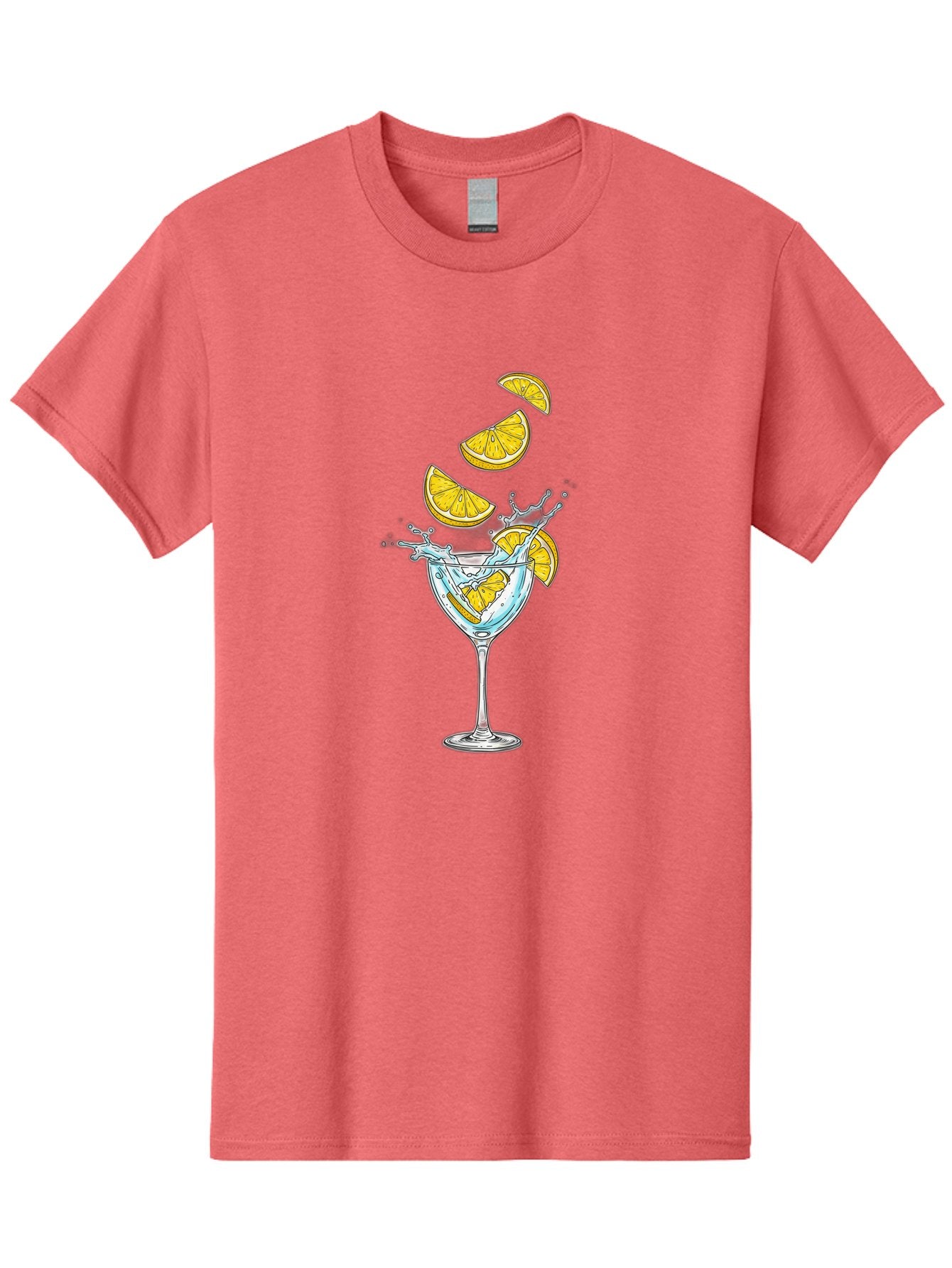 Cocktail-Glass-4 Men'S Graphic Tee, 100% Cotton, Comfortable Casual Summer Wear, Machine Washable, Cocktail, Refreshing Drink, Citrus, Orange Slices, Glass, Splashing, Citrus Juice, Summer Drink, Cocktail Glass Bac870 6