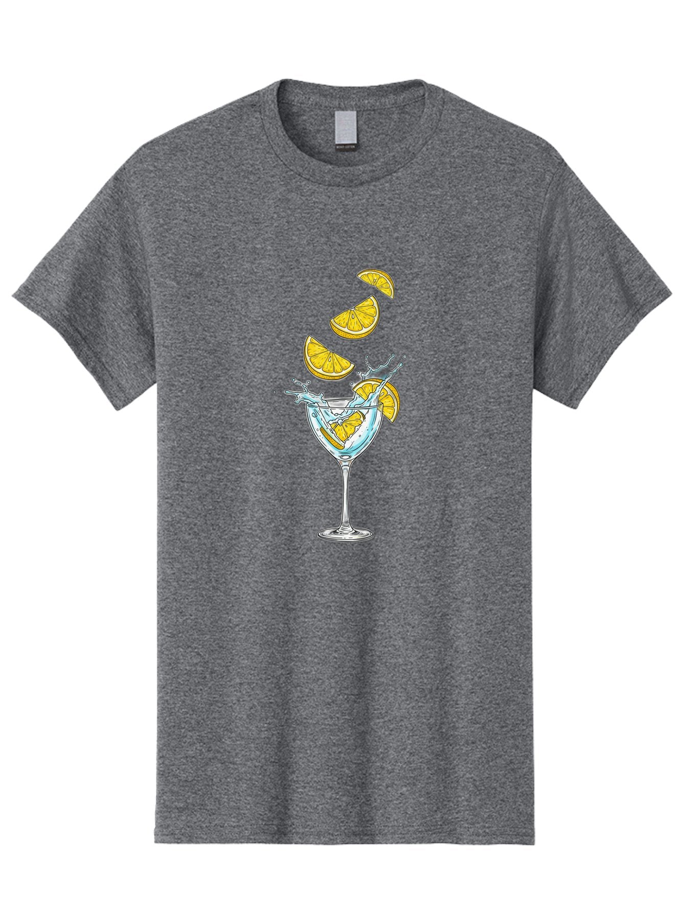 Cocktail-Glass-4 Men'S Graphic Tee, 100% Cotton, Comfortable Casual Summer Wear, Machine Washable, Cocktail, Refreshing Drink, Citrus, Orange Slices, Glass, Splashing, Citrus Juice, Summer Drink, Cocktail Glass Bac870 15