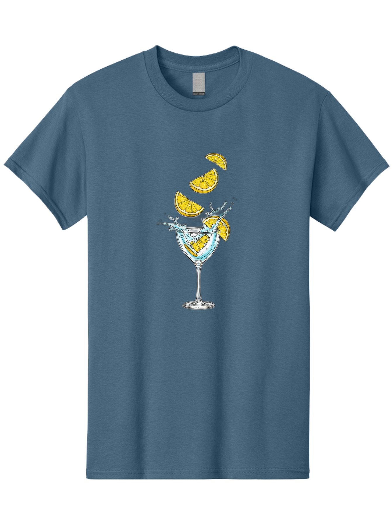 Cocktail-Glass-4 Men'S Graphic Tee, 100% Cotton, Comfortable Casual Summer Wear, Machine Washable, Cocktail, Refreshing Drink, Citrus, Orange Slices, Glass, Splashing, Citrus Juice, Summer Drink, Cocktail Glass Bac870 10
