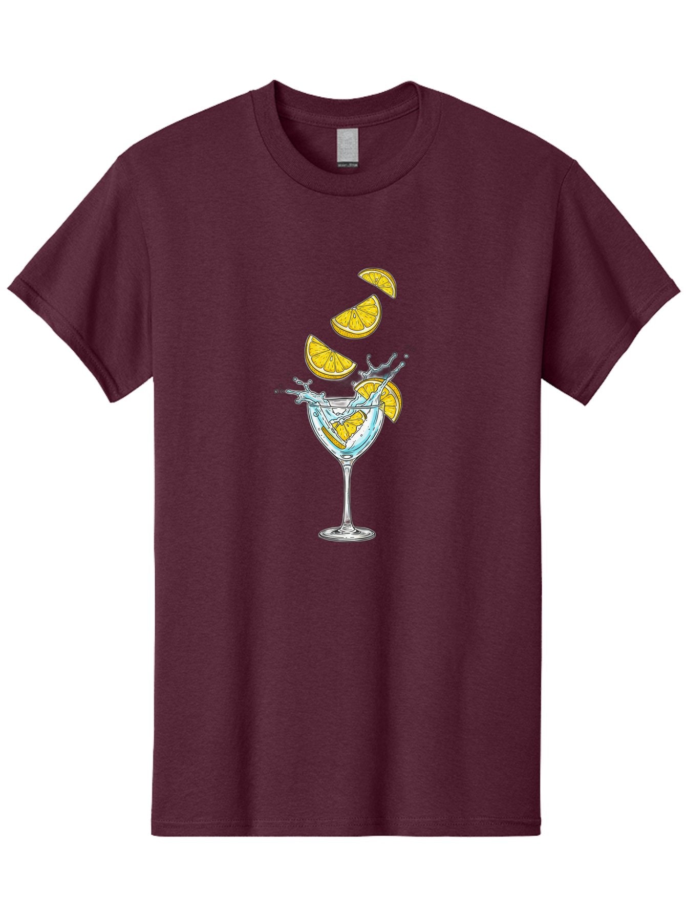Cocktail-Glass-4 Men'S Graphic Tee, 100% Cotton, Comfortable Casual Summer Wear, Machine Washable, Cocktail, Refreshing Drink, Citrus, Orange Slices, Glass, Splashing, Citrus Juice, Summer Drink, Cocktail Glass Bac870 14