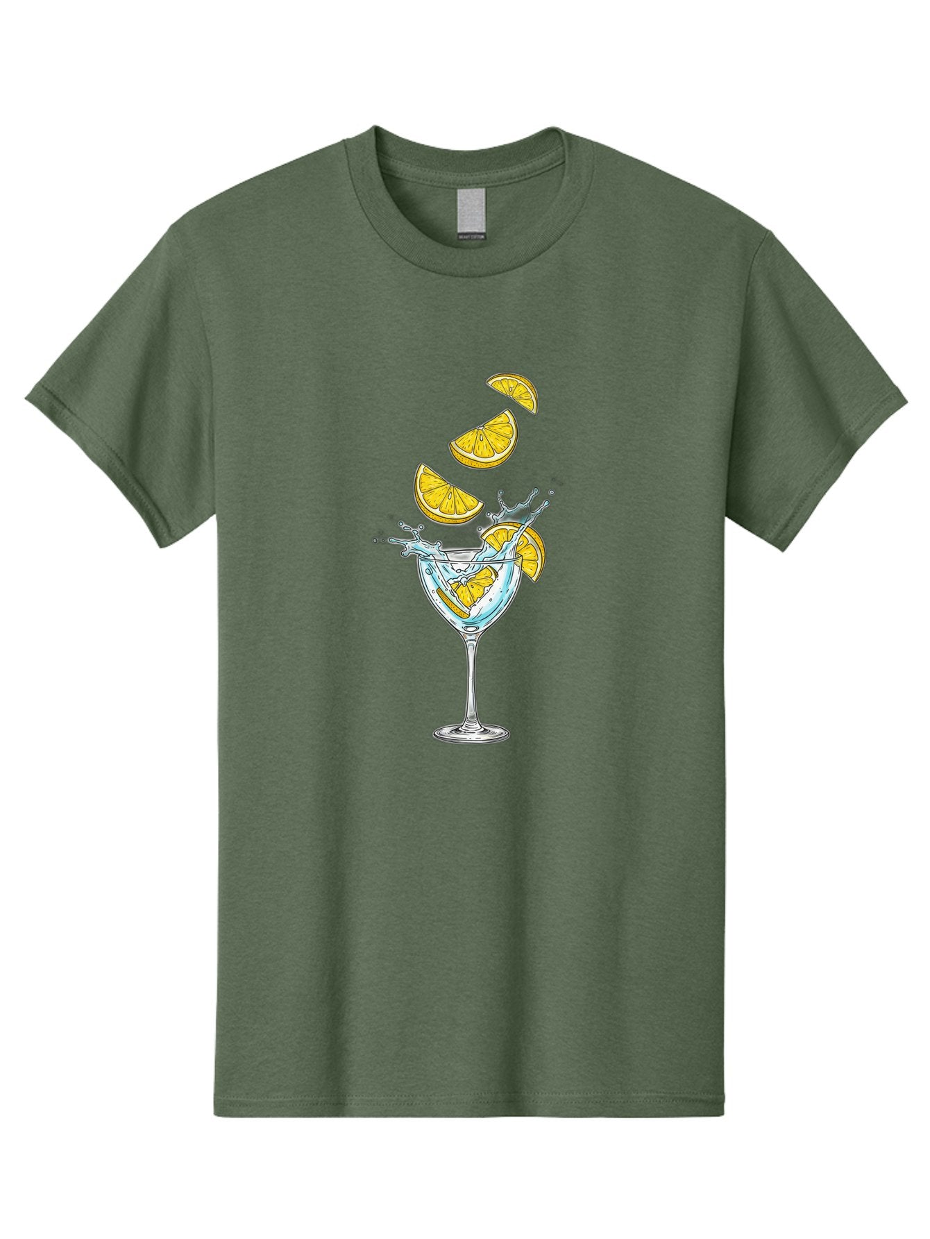 Cocktail-Glass-4 Men'S Graphic Tee, 100% Cotton, Comfortable Casual Summer Wear, Machine Washable, Cocktail, Refreshing Drink, Citrus, Orange Slices, Glass, Splashing, Citrus Juice, Summer Drink, Cocktail Glass Bac870