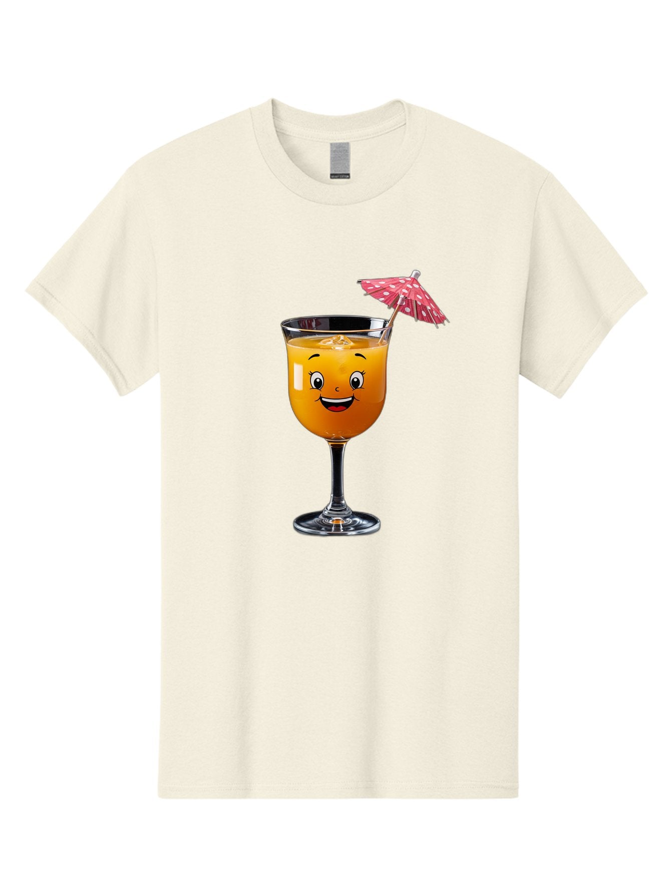 Cocktail-Glass Men'S Graphic Tee, 100% Cotton, Comfortable Casual Summer Wear, Machine Washable, Smiling Cocktail, Orange Drink, Cartoon Character, Summer Vibes, Refreshing Beverage, Cocktail Umbrella, Happy Face, Glassware, Party Atmosphere Bac872 15