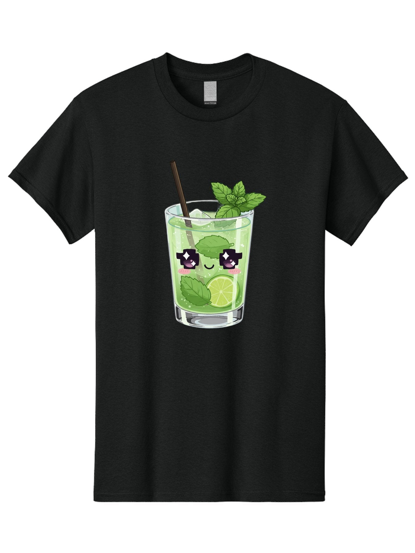 Cocktail-Mojito Men'S Graphic Tee, 100% Cotton, Comfortable Casual Summer Wear, Machine Washable, Mint Leaves, Lime Slice, Mojito Cocktail, Cartoon Character, Refreshing Drink, Cool Beverage, Summer Vibes, Cute Face Bac874 12