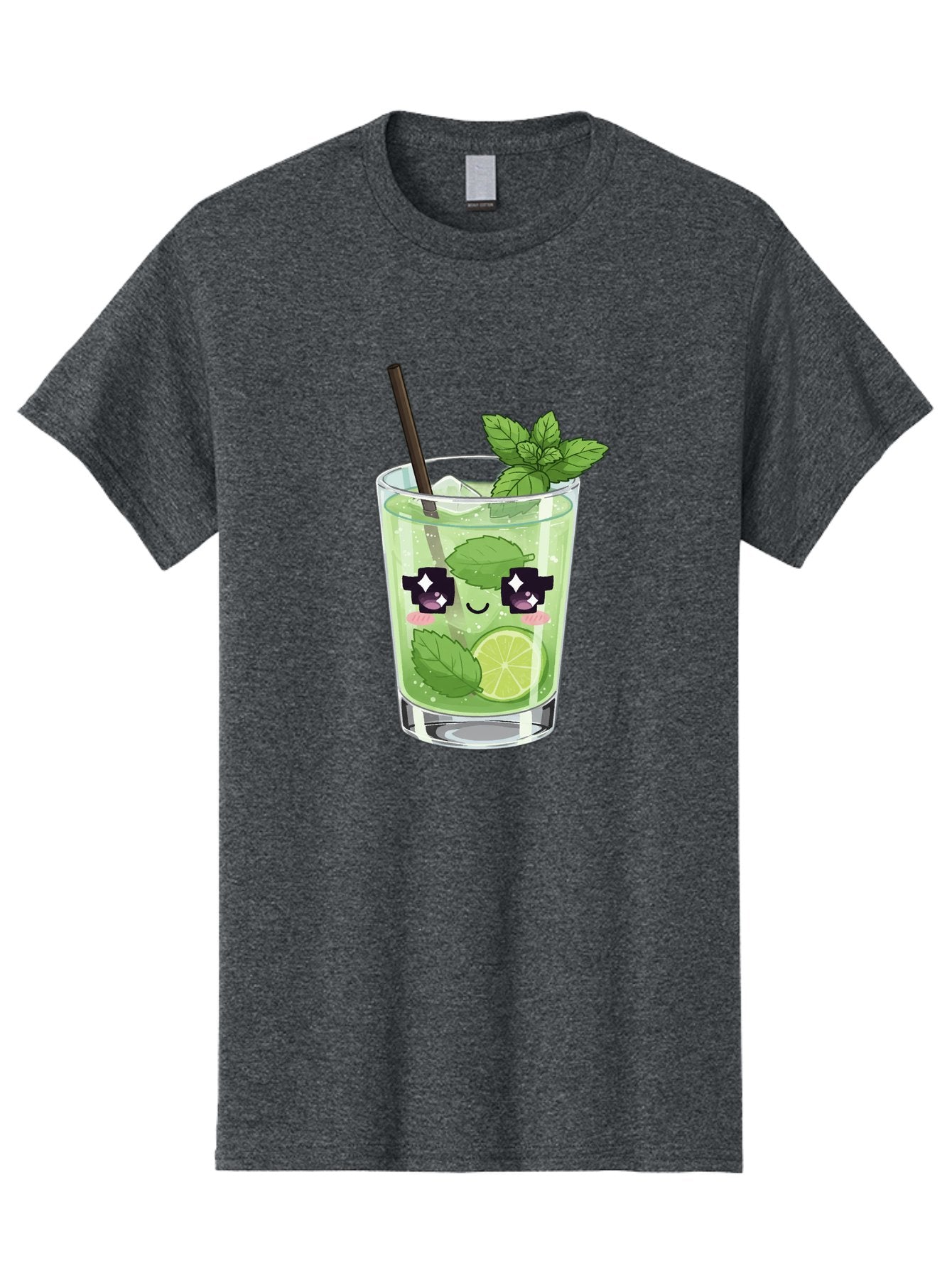 Cocktail-Mojito Men'S Graphic Tee, 100% Cotton, Comfortable Casual Summer Wear, Machine Washable, Mint Leaves, Lime Slice, Mojito Cocktail, Cartoon Character, Refreshing Drink, Cool Beverage, Summer Vibes, Cute Face Bac874 13