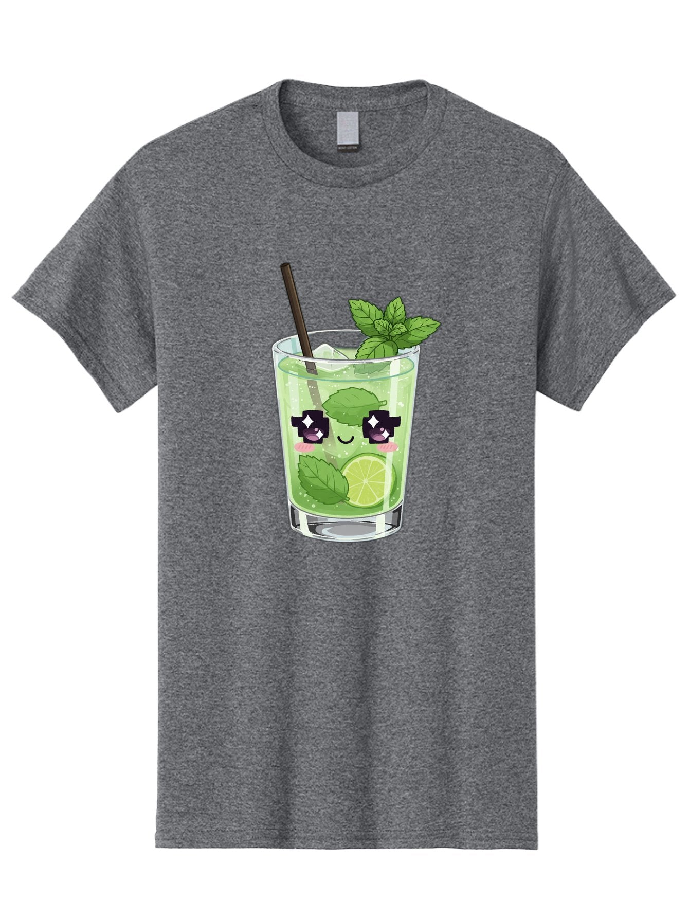 Cocktail-Mojito Men'S Graphic Tee, 100% Cotton, Comfortable Casual Summer Wear, Machine Washable, Mint Leaves, Lime Slice, Mojito Cocktail, Cartoon Character, Refreshing Drink, Cool Beverage, Summer Vibes, Cute Face Bac874 4