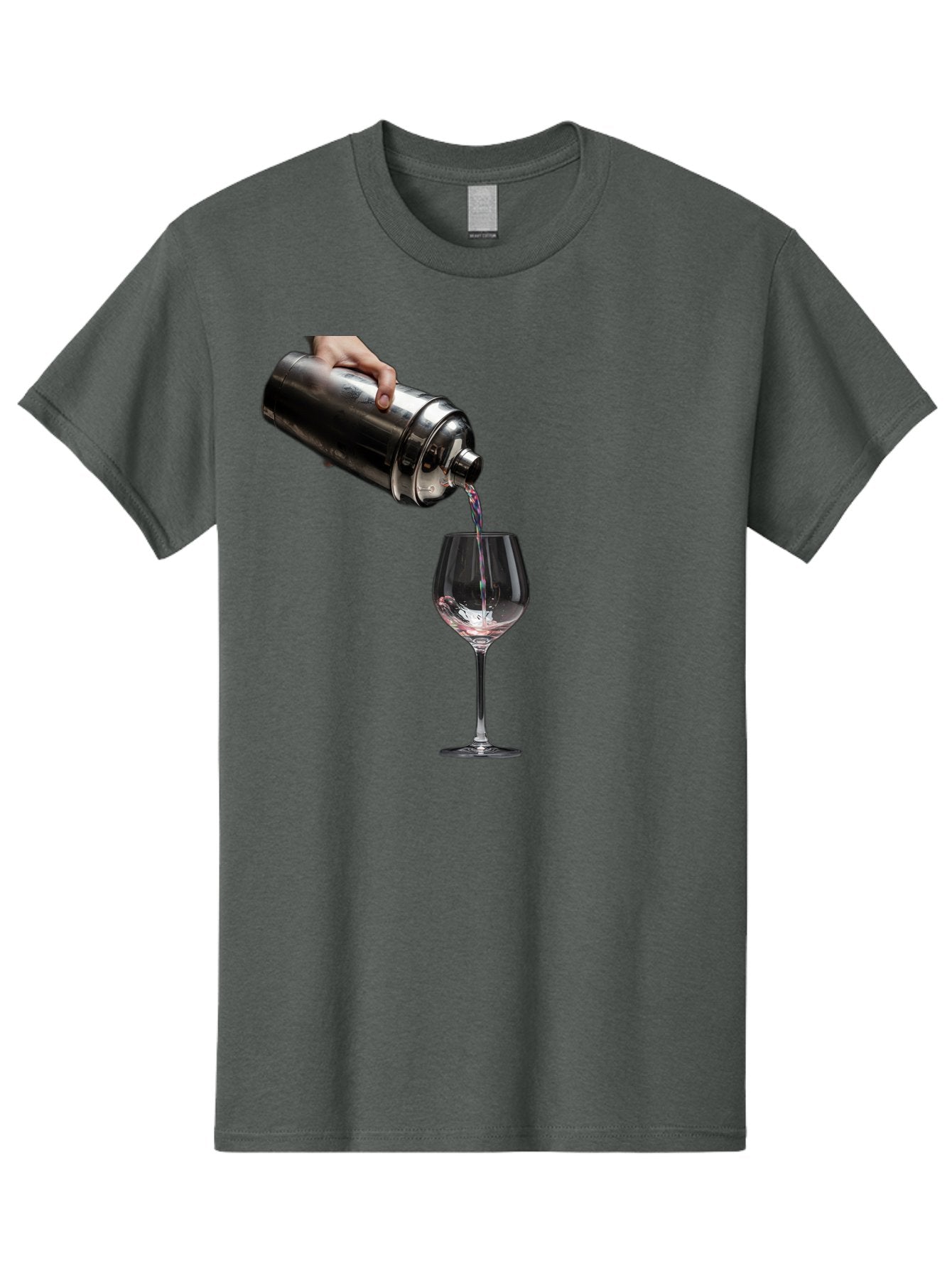 Cocktail-Shaker-Pouring Men'S Graphic Tee, 100% Cotton, Comfortable Casual Summer Wear, Machine Washable, Cocktail Being Poured, Drink In Glass, Metal Cocktail Shaker, Pouring Drink, Alcohol Beverage, Mixology, Cocktail Recipe, Stylish Drink Bac875 10