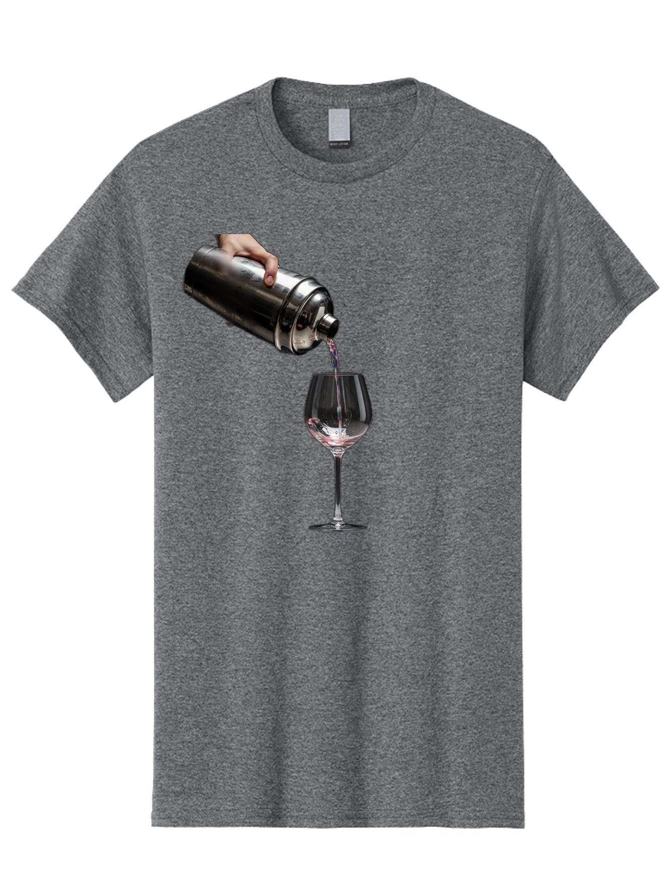 Cocktail-Shaker-Pouring Men'S Graphic Tee, 100% Cotton, Comfortable Casual Summer Wear, Machine Washable, Cocktail Being Poured, Drink In Glass, Metal Cocktail Shaker, Pouring Drink, Alcohol Beverage, Mixology, Cocktail Recipe, Stylish Drink Bac875 4