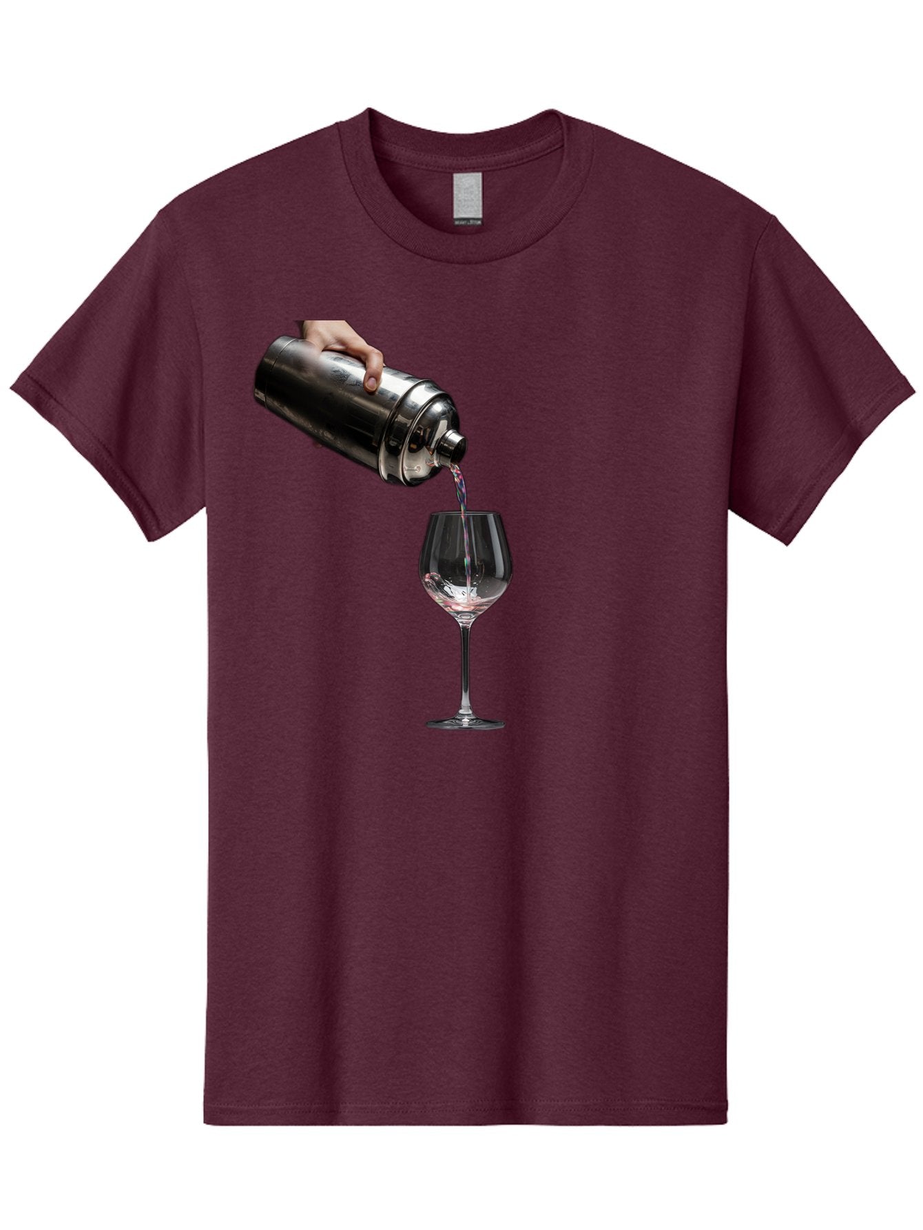 Cocktail-Shaker-Pouring Men'S Graphic Tee, 100% Cotton, Comfortable Casual Summer Wear, Machine Washable, Cocktail Being Poured, Drink In Glass, Metal Cocktail Shaker, Pouring Drink, Alcohol Beverage, Mixology, Cocktail Recipe, Stylish Drink Bac875 6