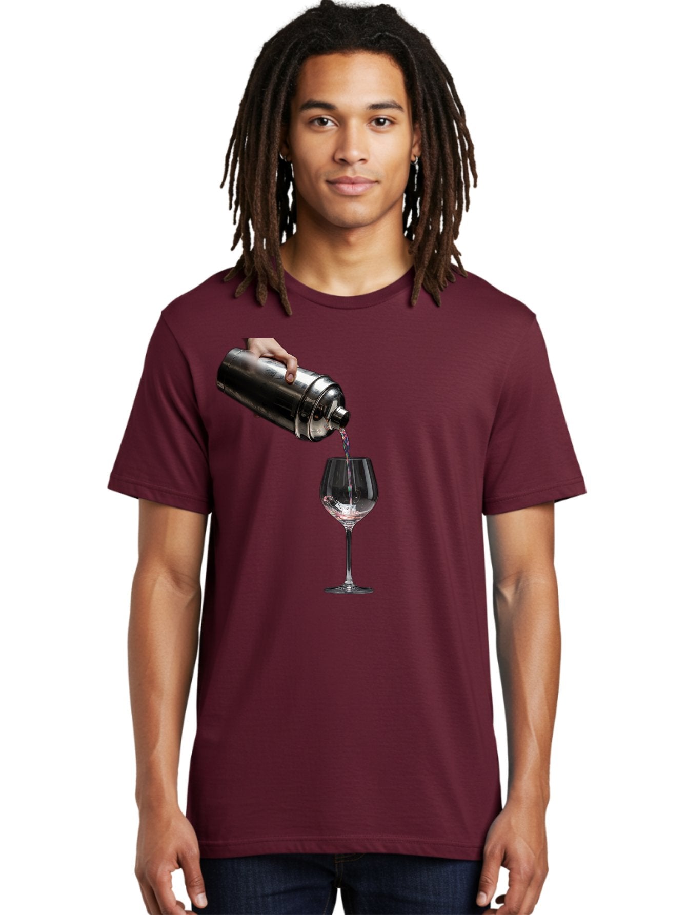 Cocktail-Shaker-Pouring Men'S Graphic Tee, 100% Cotton, Comfortable Casual Summer Wear, Machine Washable, Cocktail Being Poured, Drink In Glass, Metal Cocktail Shaker, Pouring Drink, Alcohol Beverage, Mixology, Cocktail Recipe, Stylish Drink Bac875 24