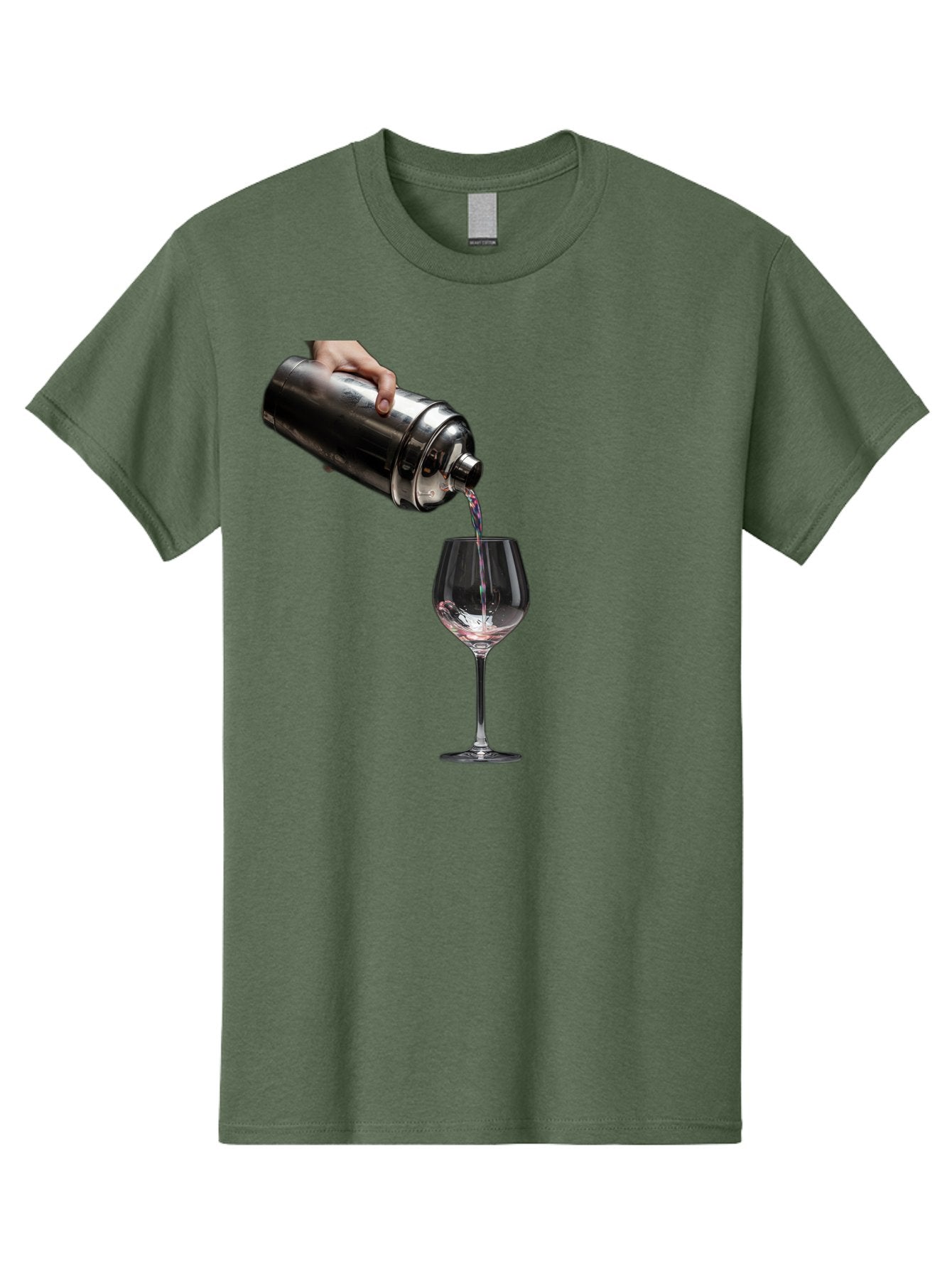 Cocktail-Shaker-Pouring Men'S Graphic Tee, 100% Cotton, Comfortable Casual Summer Wear, Machine Washable, Cocktail Being Poured, Drink In Glass, Metal Cocktail Shaker, Pouring Drink, Alcohol Beverage, Mixology, Cocktail Recipe, Stylish Drink Bac875 12