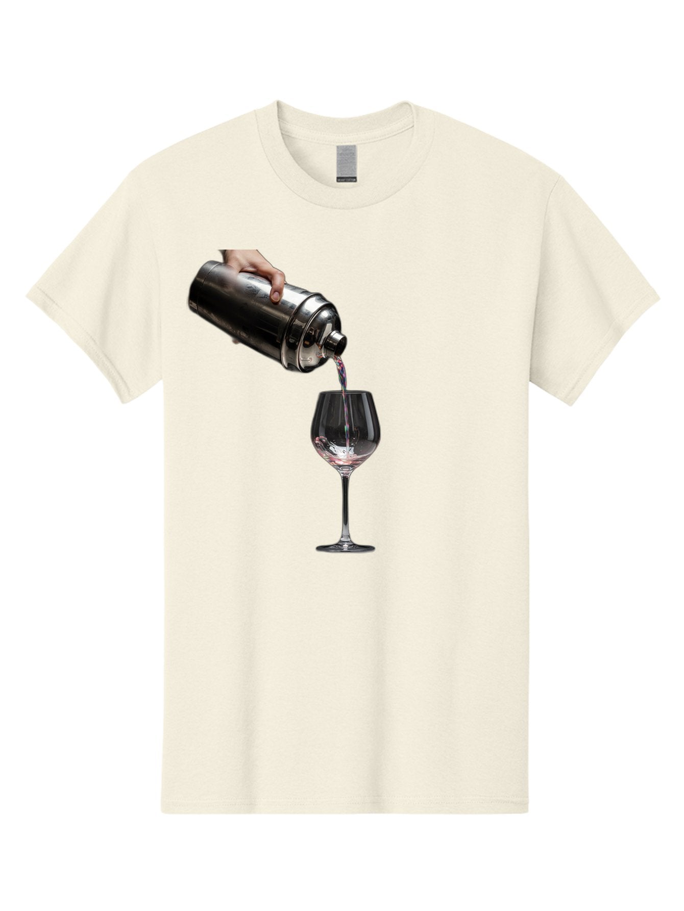 Cocktail-Shaker-Pouring Men'S Graphic Tee, 100% Cotton, Comfortable Casual Summer Wear, Machine Washable, Cocktail Being Poured, Drink In Glass, Metal Cocktail Shaker, Pouring Drink, Alcohol Beverage, Mixology, Cocktail Recipe, Stylish Drink Bac875
