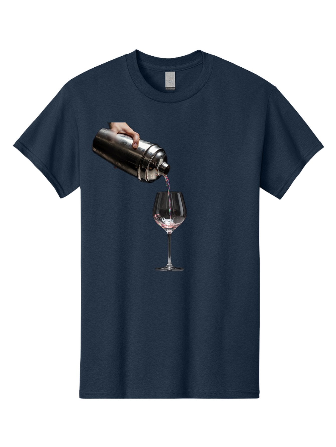 Cocktail-Shaker-Pouring Men'S Graphic Tee, 100% Cotton, Comfortable Casual Summer Wear, Machine Washable, Cocktail Being Poured, Drink In Glass, Metal Cocktail Shaker, Pouring Drink, Alcohol Beverage, Mixology, Cocktail Recipe, Stylish Drink Bac875 9