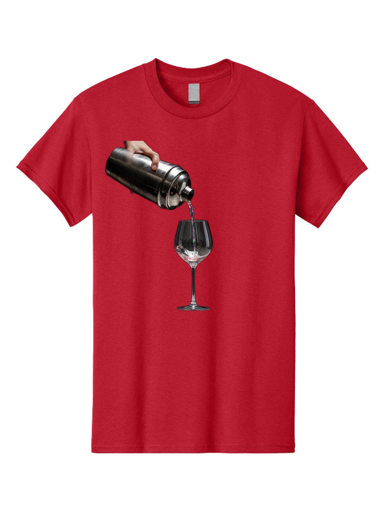 Cocktail-Shaker-Pouring Men'S Graphic Tee, 100% Cotton, Comfortable Casual Summer Wear, Machine Washable, Cocktail Being Poured, Drink In Glass, Metal Cocktail Shaker, Pouring Drink, Alcohol Beverage, Mixology, Cocktail Recipe, Stylish Drink Bac875 8