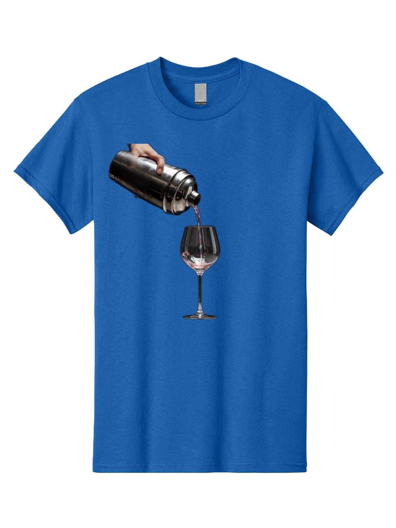 Cocktail-Shaker-Pouring Men'S Graphic Tee, 100% Cotton, Comfortable Casual Summer Wear, Machine Washable, Cocktail Being Poured, Drink In Glass, Metal Cocktail Shaker, Pouring Drink, Alcohol Beverage, Mixology, Cocktail Recipe, Stylish Drink Bac875 5