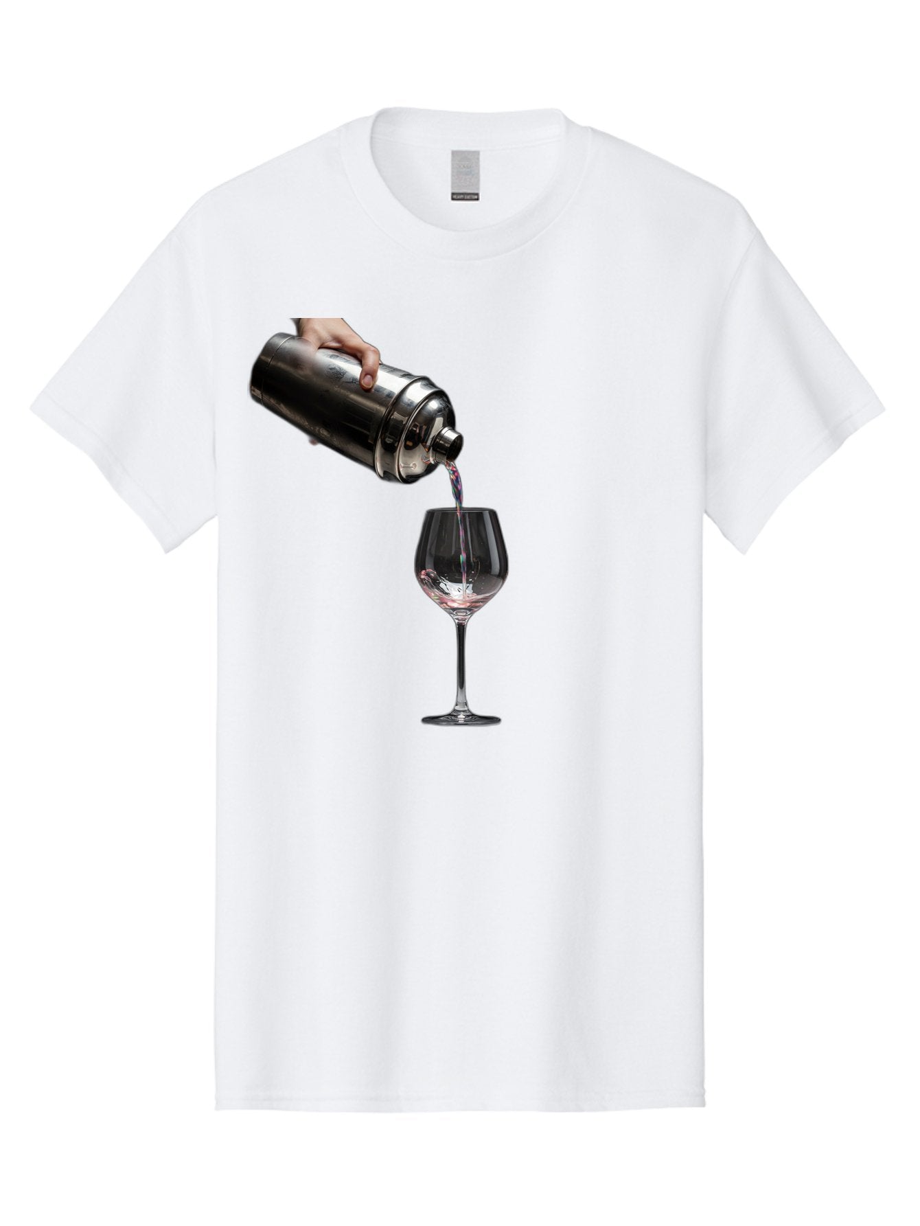 Cocktail-Shaker-Pouring Men'S Graphic Tee, 100% Cotton, Comfortable Casual Summer Wear, Machine Washable, Cocktail Being Poured, Drink In Glass, Metal Cocktail Shaker, Pouring Drink, Alcohol Beverage, Mixology, Cocktail Recipe, Stylish Drink Bac875 11
