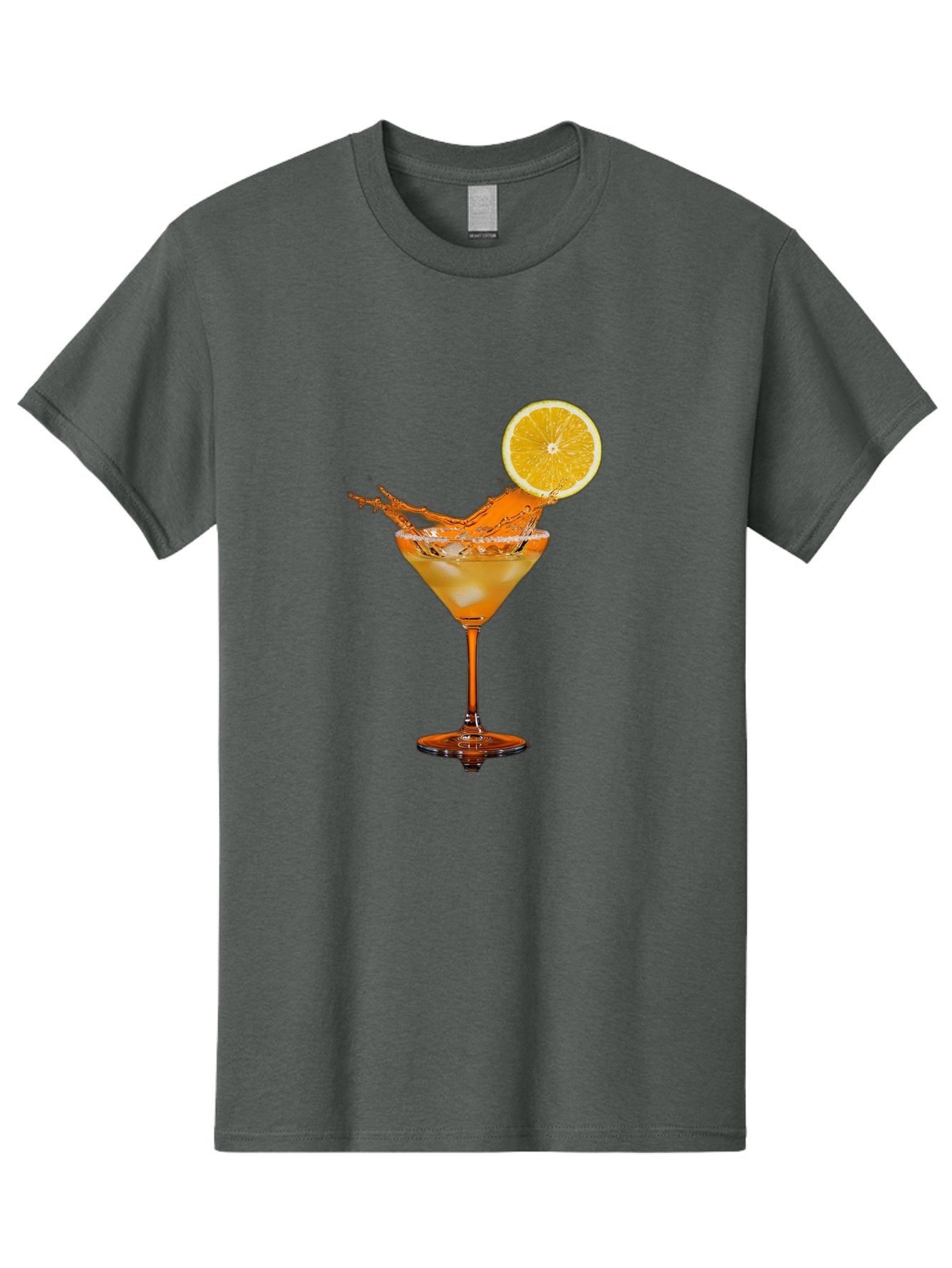 Cocktail-Splash Men'S Graphic Tee, 100% Cotton, Comfortable Casual Summer Wear, Machine Washable, Martini Glass, Orange Cocktail, Splash Effect, Citrus Twist, Refreshing Drink, Elegant Glassware, Stylish Beverage, Orange Slice Garnish, Bac876 9