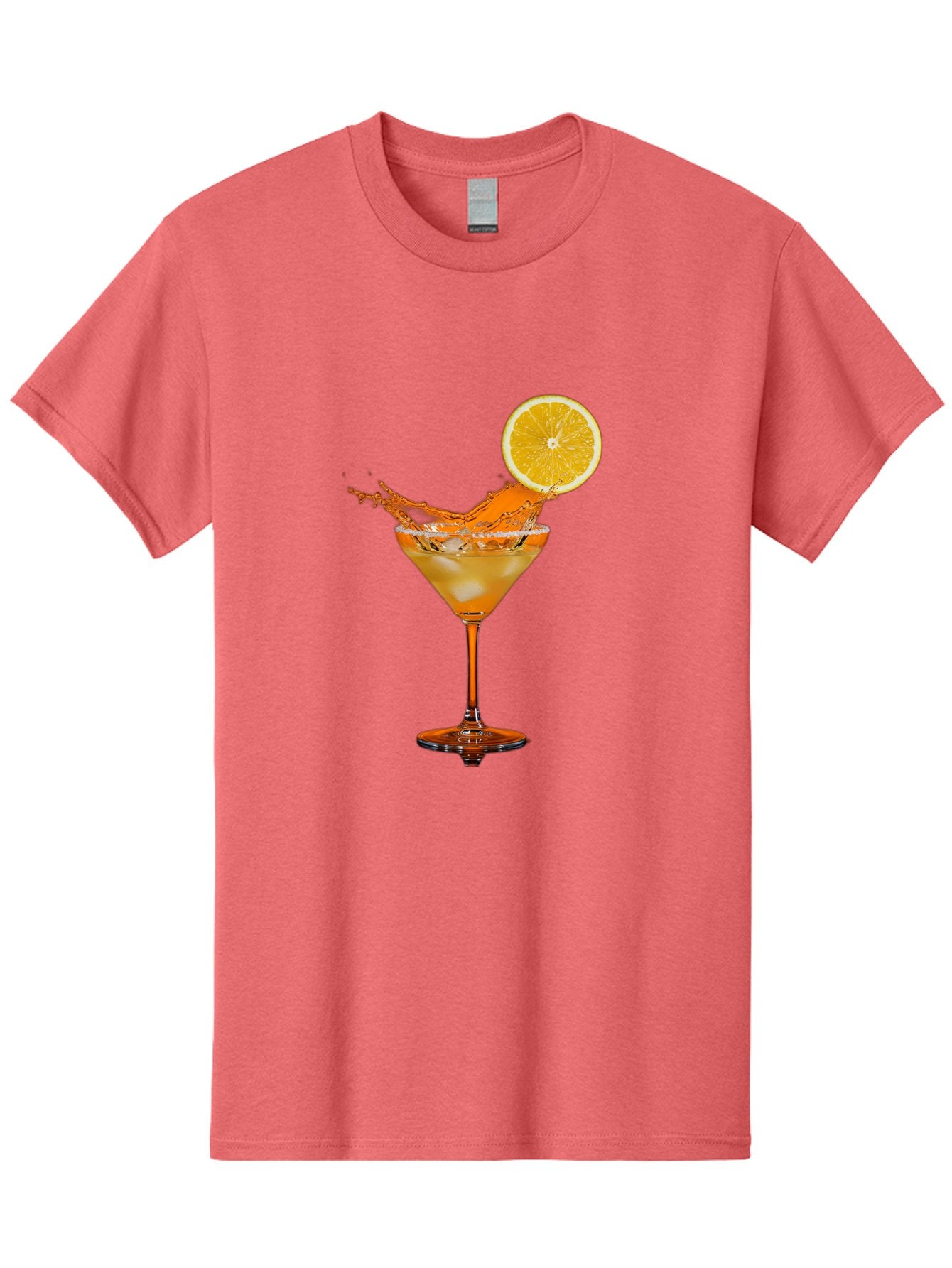 Cocktail-Splash Men'S Graphic Tee, 100% Cotton, Comfortable Casual Summer Wear, Machine Washable, Martini Glass, Orange Cocktail, Splash Effect, Citrus Twist, Refreshing Drink, Elegant Glassware, Stylish Beverage, Orange Slice Garnish, Bac876 11