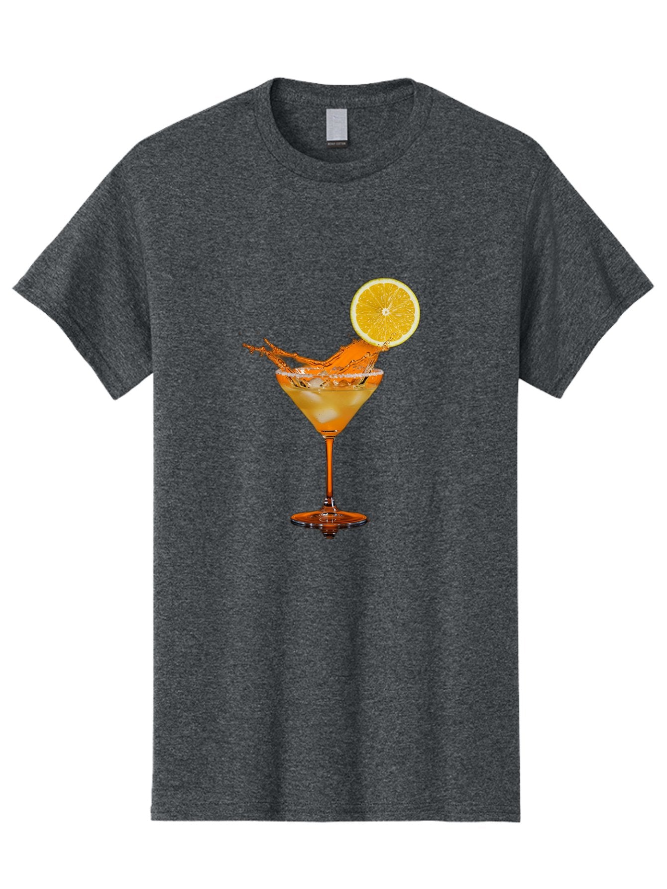 Cocktail-Splash Men'S Graphic Tee, 100% Cotton, Comfortable Casual Summer Wear, Machine Washable, Martini Glass, Orange Cocktail, Splash Effect, Citrus Twist, Refreshing Drink, Elegant Glassware, Stylish Beverage, Orange Slice Garnish, Bac876 4