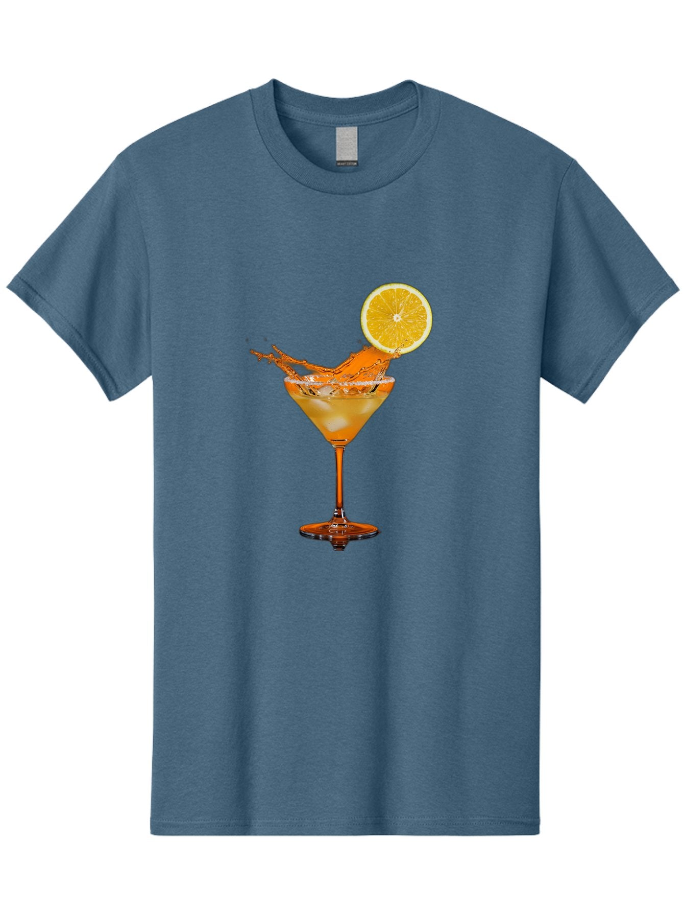 Cocktail-Splash Men'S Graphic Tee, 100% Cotton, Comfortable Casual Summer Wear, Machine Washable, Martini Glass, Orange Cocktail, Splash Effect, Citrus Twist, Refreshing Drink, Elegant Glassware, Stylish Beverage, Orange Slice Garnish, Bac876 10