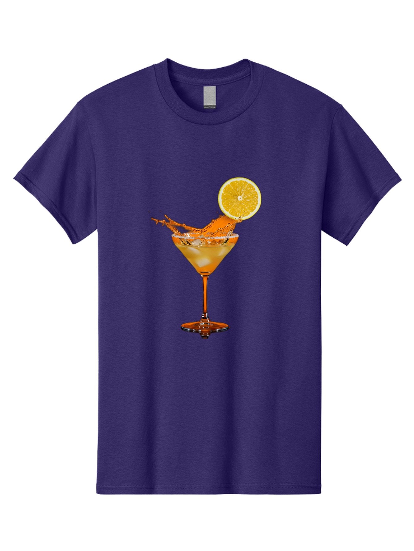 Cocktail-Splash Men'S Graphic Tee, 100% Cotton, Comfortable Casual Summer Wear, Machine Washable, Martini Glass, Orange Cocktail, Splash Effect, Citrus Twist, Refreshing Drink, Elegant Glassware, Stylish Beverage, Orange Slice Garnish, Bac876 15