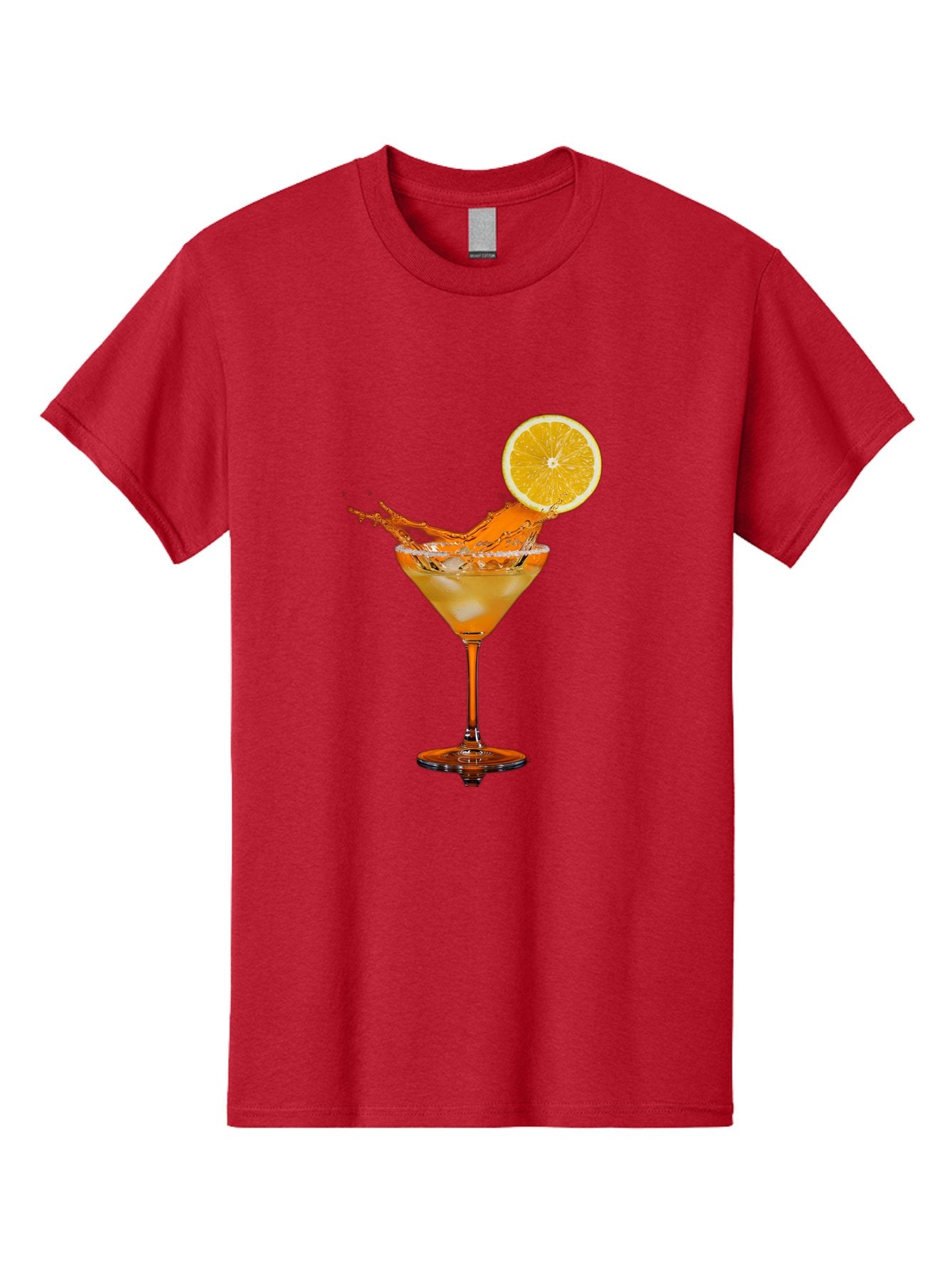 Cocktail-Splash Men'S Graphic Tee, 100% Cotton, Comfortable Casual Summer Wear, Machine Washable, Martini Glass, Orange Cocktail, Splash Effect, Citrus Twist, Refreshing Drink, Elegant Glassware, Stylish Beverage, Orange Slice Garnish, Bac876 14