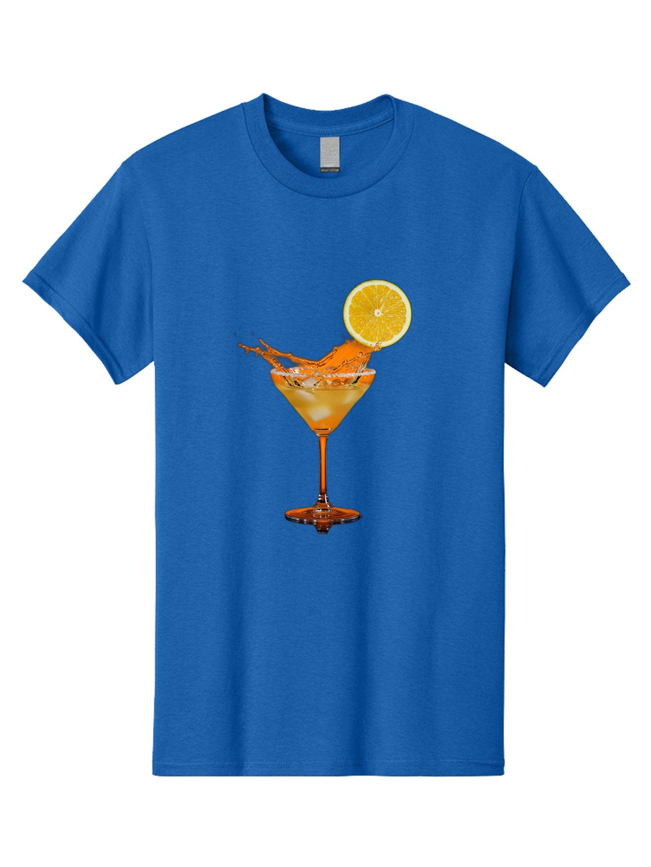 Cocktail-Splash Men'S Graphic Tee, 100% Cotton, Comfortable Casual Summer Wear, Machine Washable, Martini Glass, Orange Cocktail, Splash Effect, Citrus Twist, Refreshing Drink, Elegant Glassware, Stylish Beverage, Orange Slice Garnish, Bac876 6