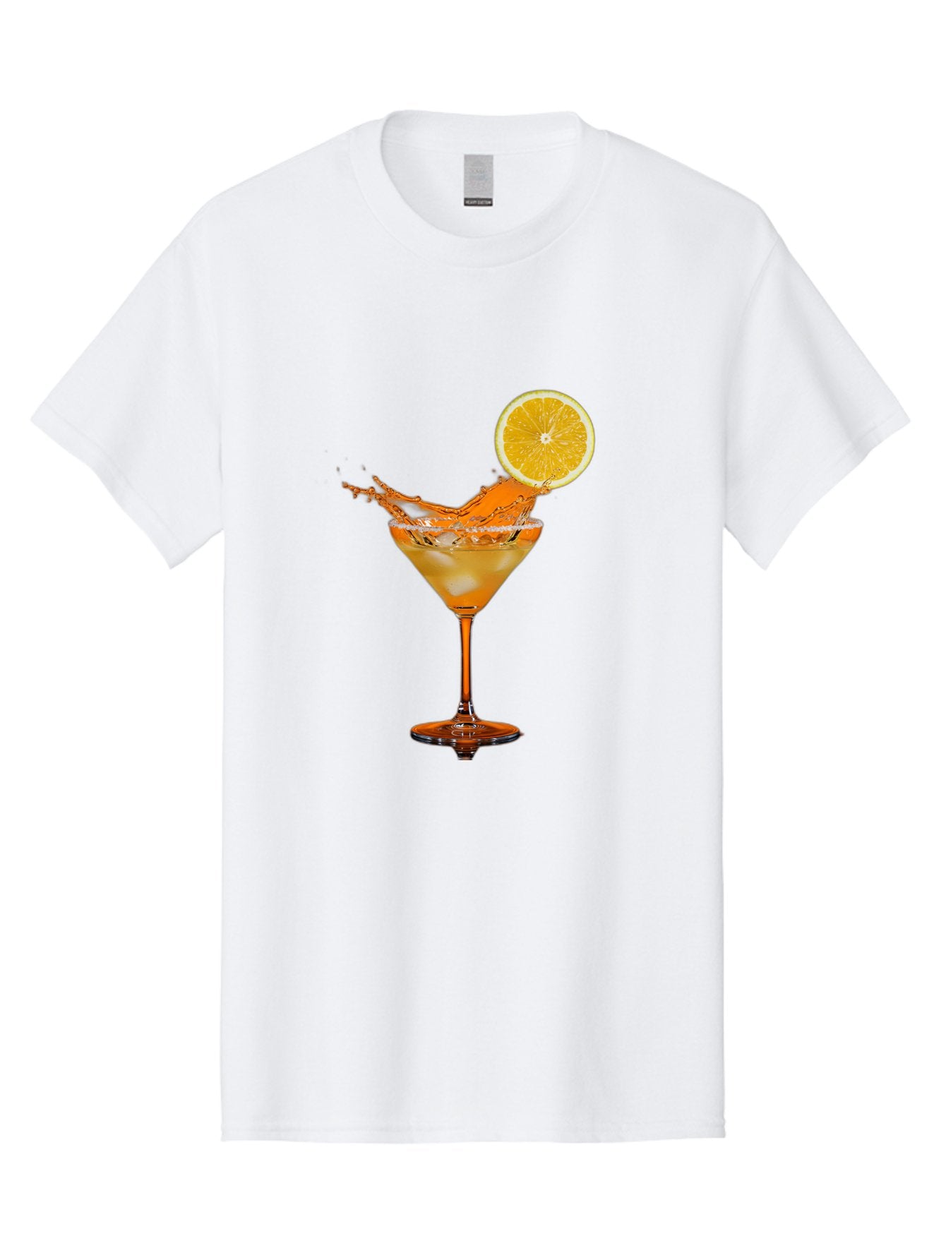 Cocktail-Splash Men'S Graphic Tee, 100% Cotton, Comfortable Casual Summer Wear, Machine Washable, Martini Glass, Orange Cocktail, Splash Effect, Citrus Twist, Refreshing Drink, Elegant Glassware, Stylish Beverage, Orange Slice Garnish, Bac876 13