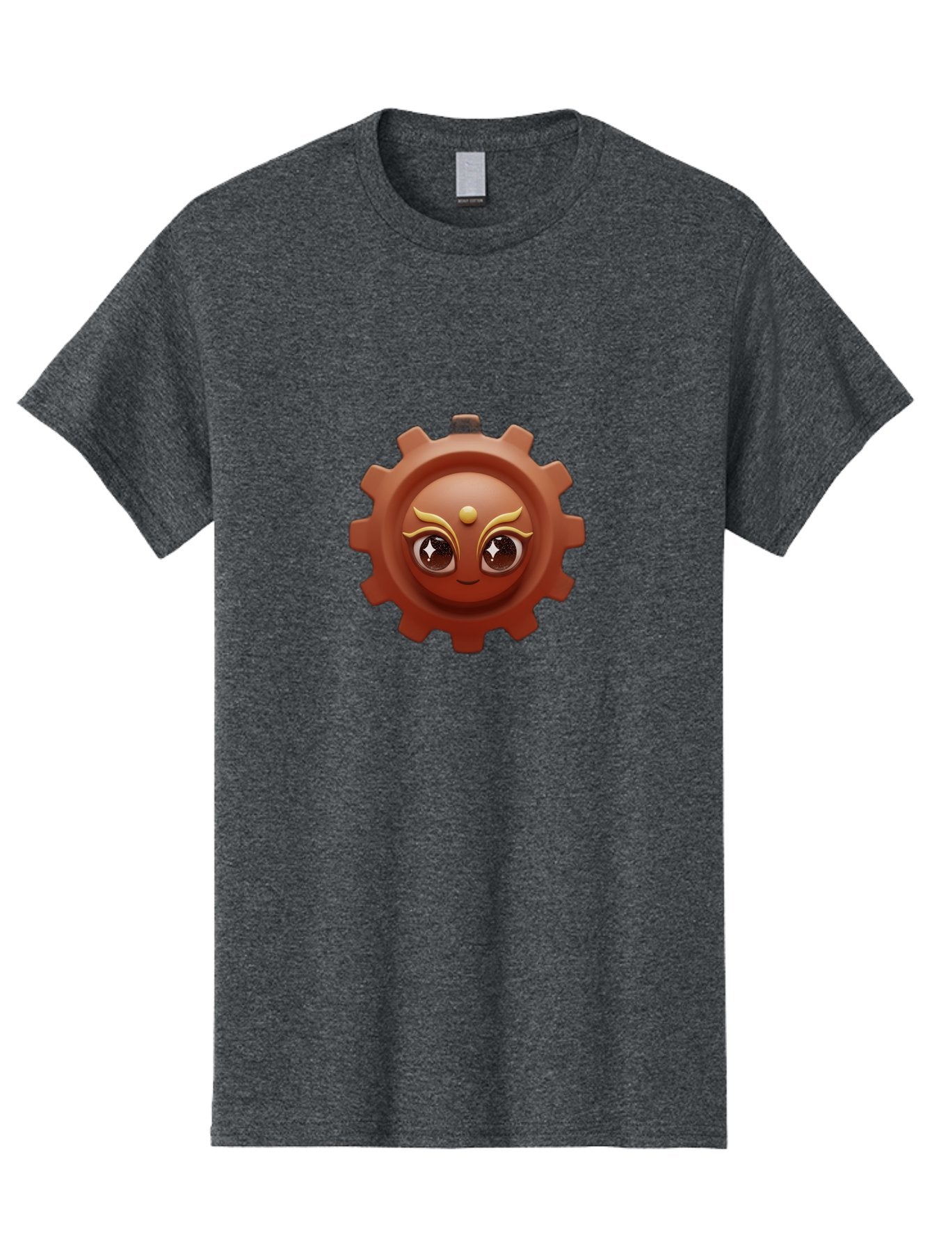 Cog-Emoji-1 Men'S Graphic Tee, 100% Cotton, Comfortable Casual Summer Wear, Machine Washable, Cartoon Cog, Gear Emoji, Mechanical Face, 3D Illustration, Animated Machinery, Robotic Character, Smiling Cog, Tech-Inspired Art, Machinery Parts, Bac881 4