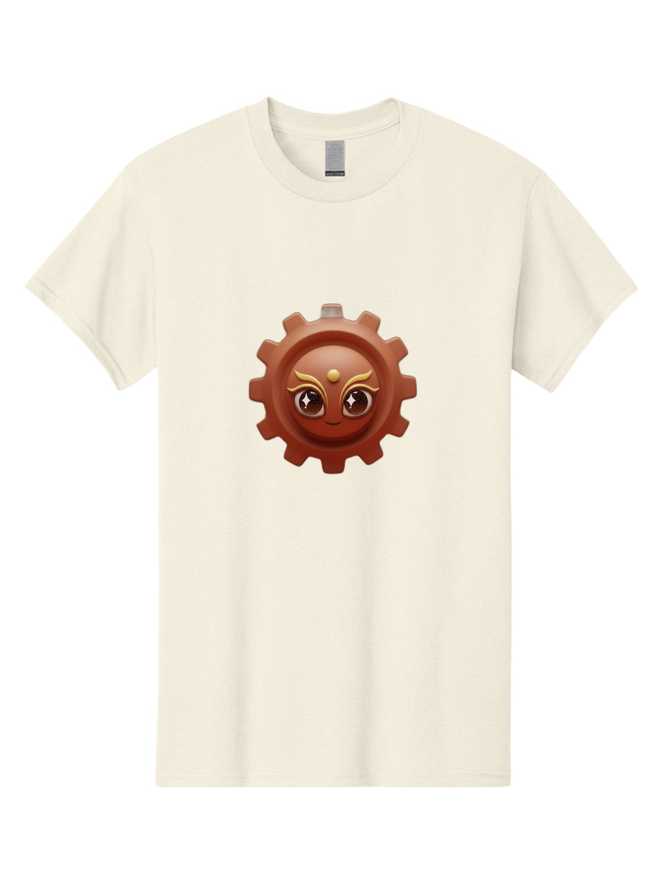 Cog-Emoji-1 Men'S Graphic Tee, 100% Cotton, Comfortable Casual Summer Wear, Machine Washable, Cartoon Cog, Gear Emoji, Mechanical Face, 3D Illustration, Animated Machinery, Robotic Character, Smiling Cog, Tech-Inspired Art, Machinery Parts, Bac881 9