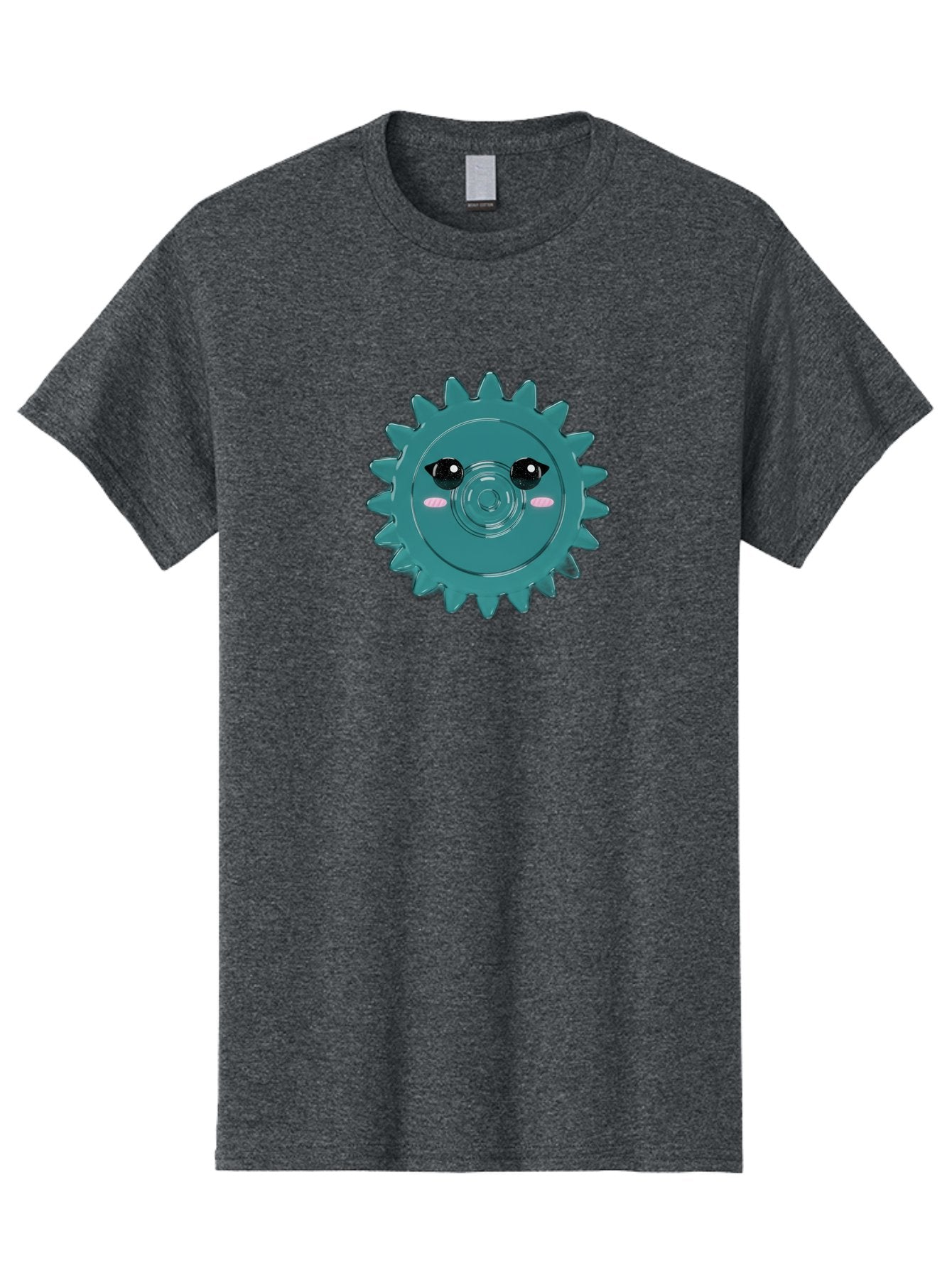 Cog-With-Eyes Men'S Graphic Tee, 100% Cotton, Comfortable Casual Summer Wear, Machine Washable, Cartoon Cog, Mechanical Face, Cute Illustration, Digital Art, Spiky Gear, Playful Design, Tech-Inspired, Fun Character, Machinery Personified, Bac883 14